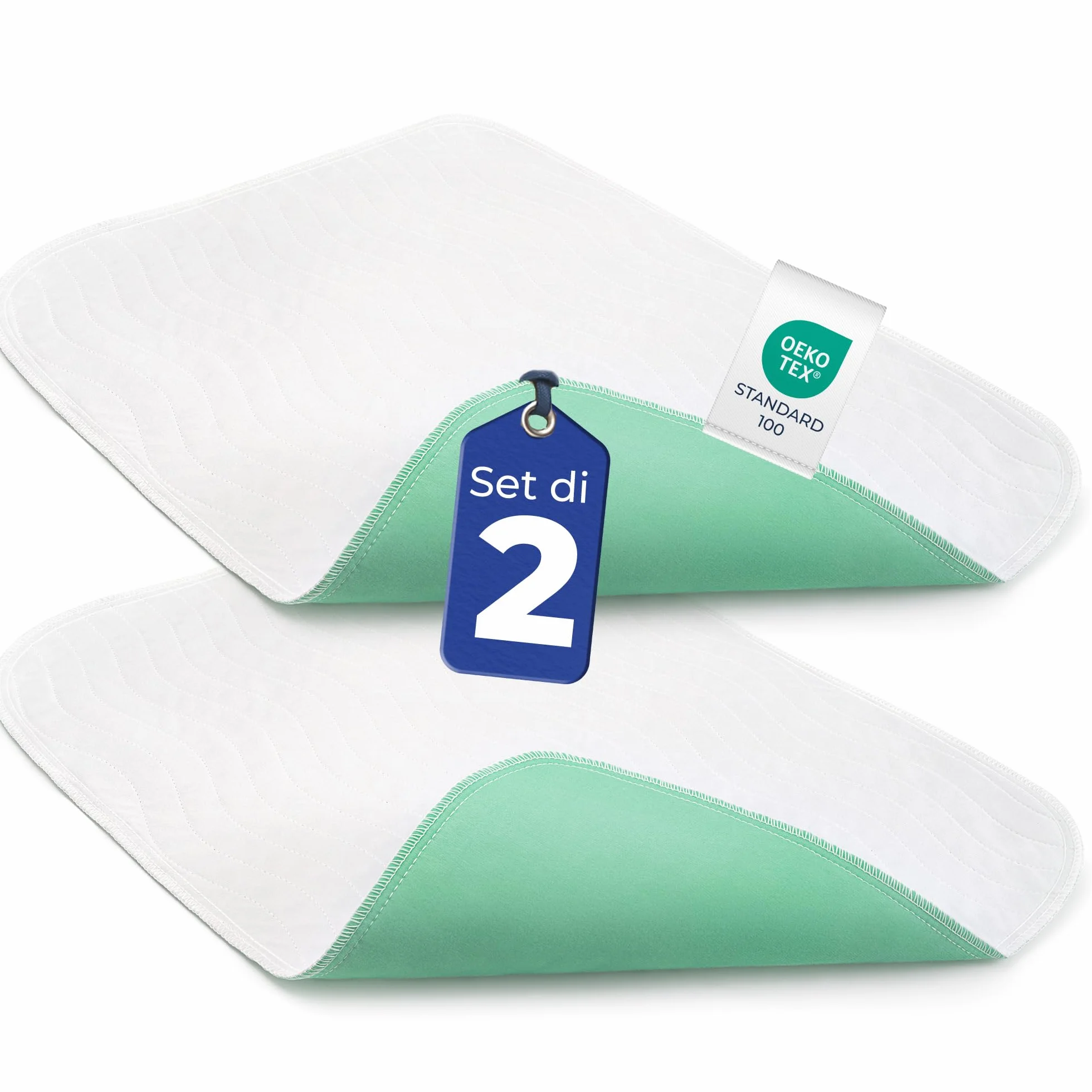 Traverse Letto Anziani Neonato 50x70 Impermeabile Assorbente Set 2 Lavabile