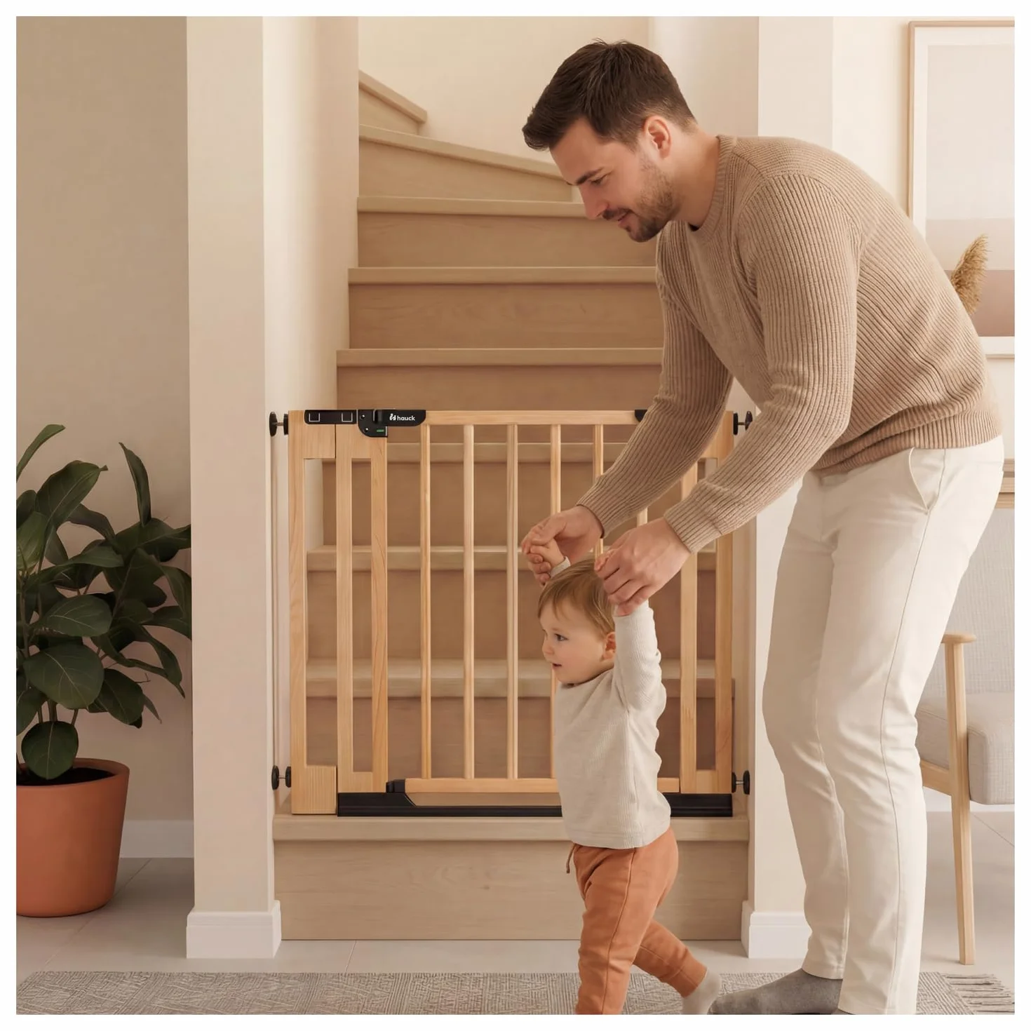 hauck Estensione da 9 cm Compatibile con Cancelletto di Sicurezza Clear Step Easyclose Eco, Legno di Faggio, Accessorio per Cancellino Bambini e Cani