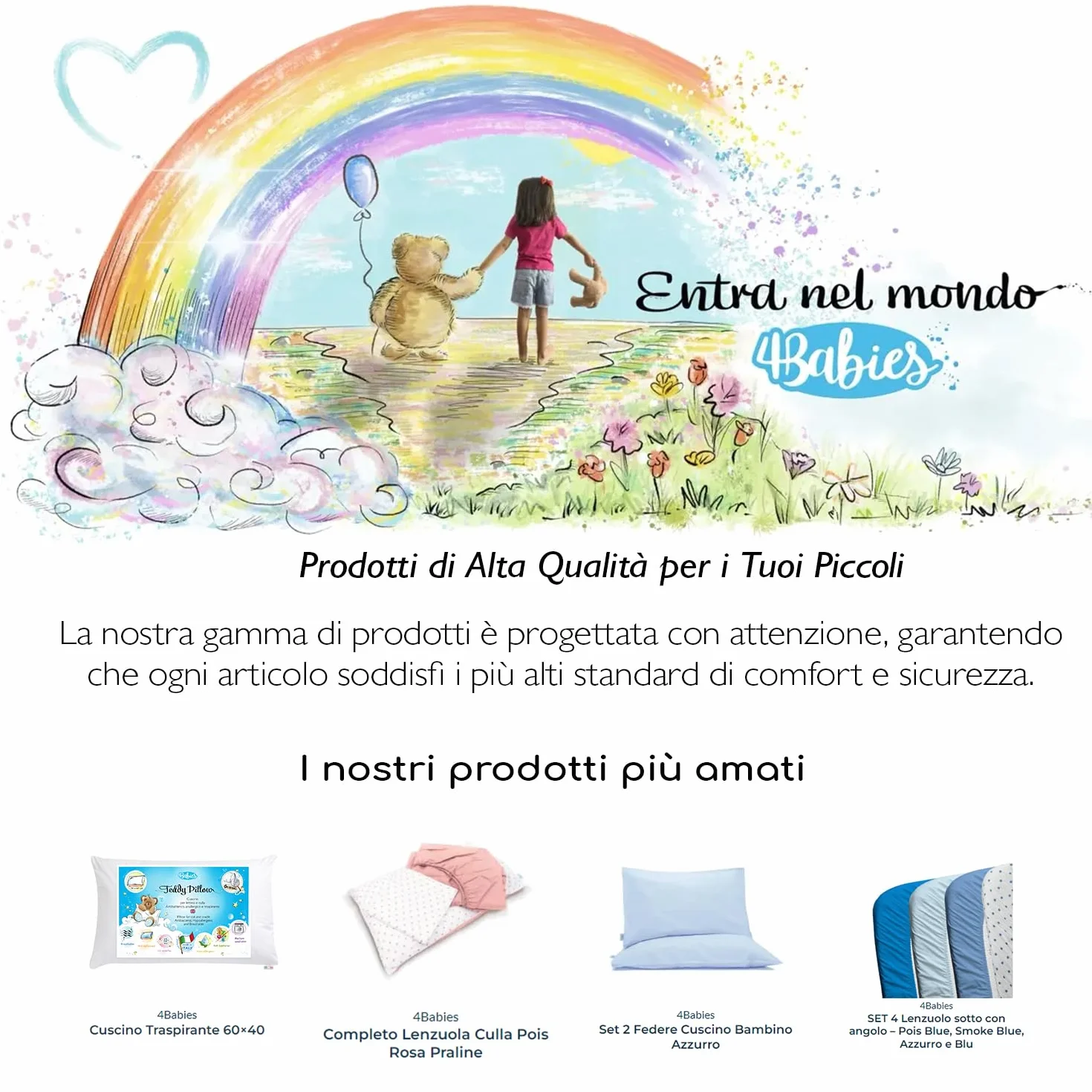Federe Cuscino 40x60 Bambino Set 2 Puro Cotone Made in Italy OEKO-TEX Biancheria da letto Azzurro