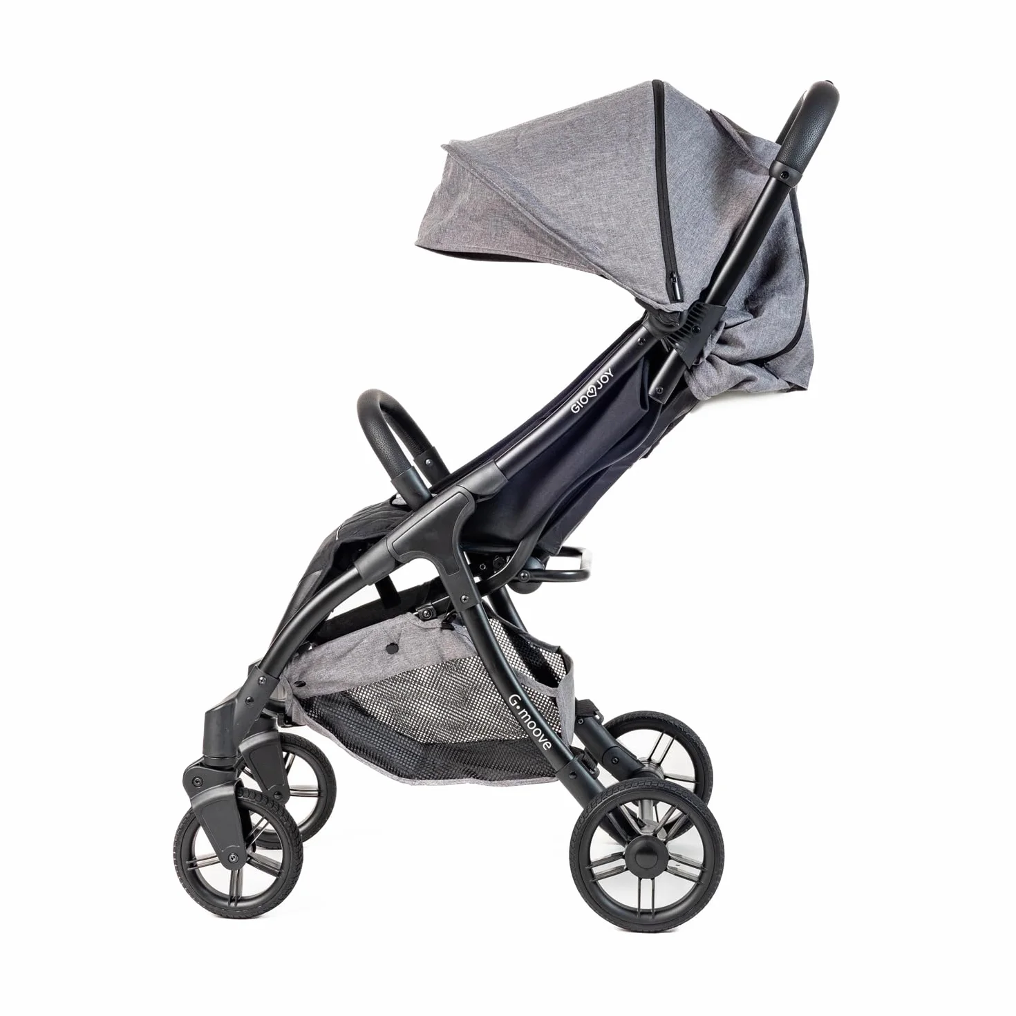 Passeggino Leggero 0-22 kg G-Moove, Telaio Nero, Tessuto Grigio