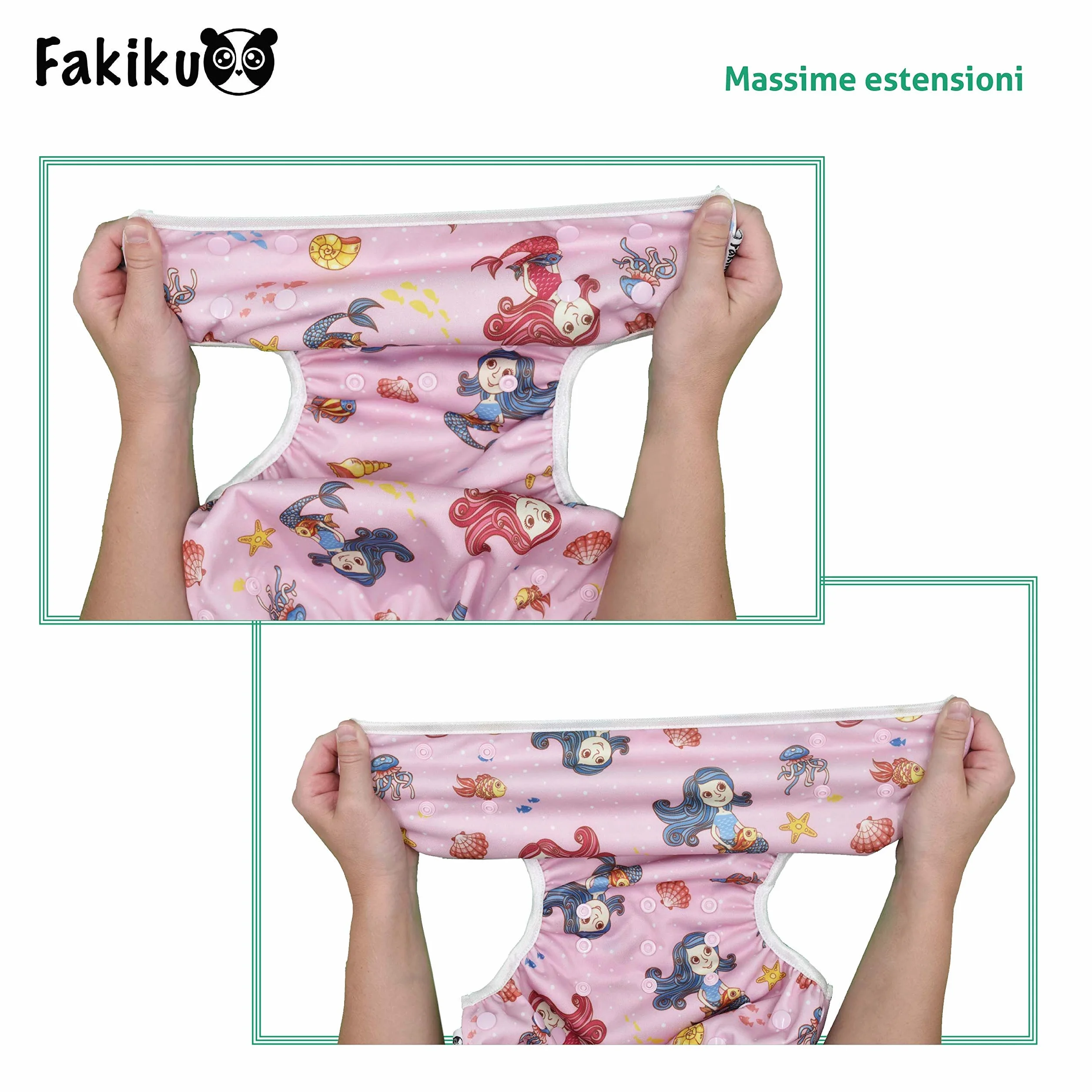 Pannolino Costumino Contenitivo Neonato Bimbi 0-36 Costume Piscina Regolabile Riutilizzabile Set Mare Lavabili Pannolino Nuoto