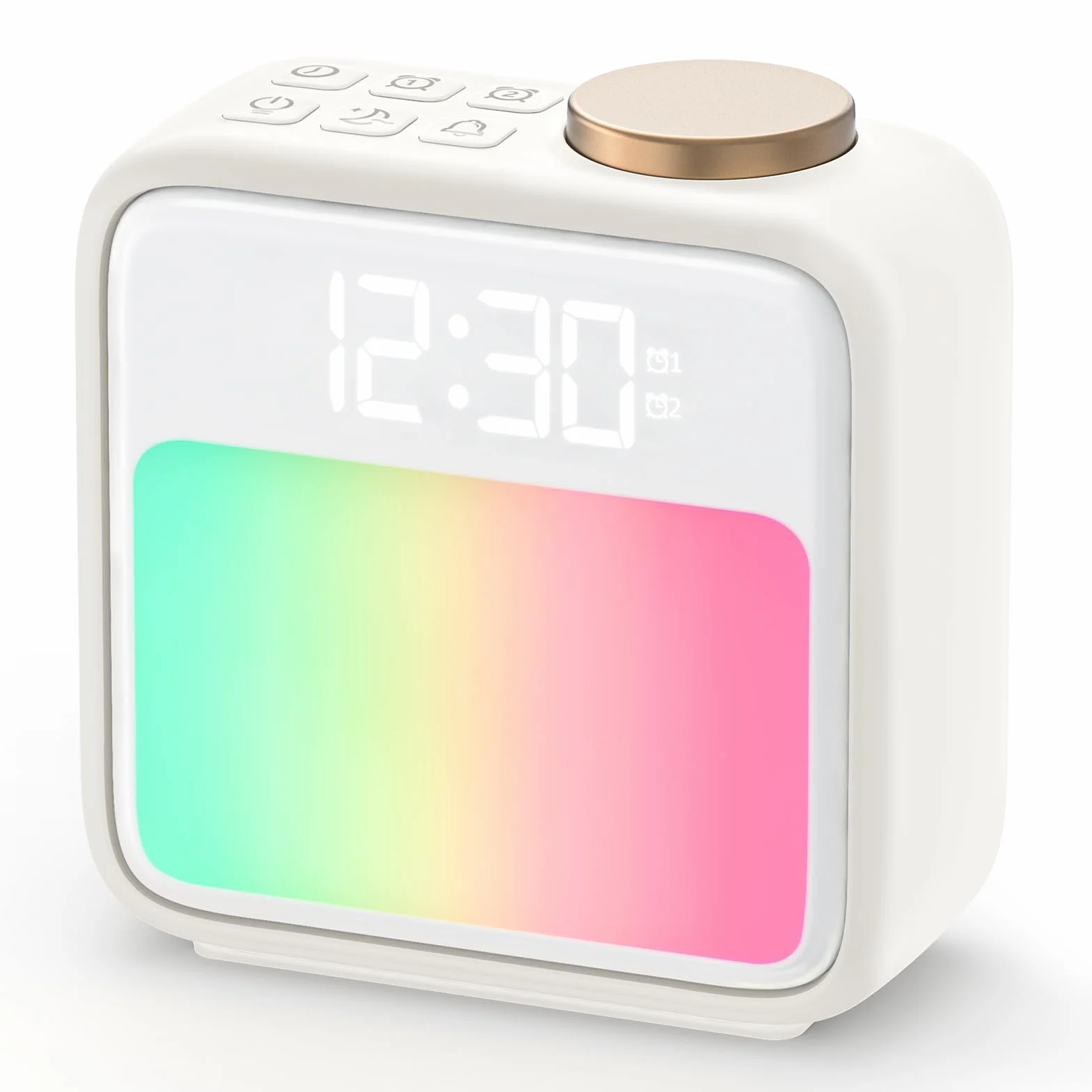 Wake-Up Light Sveglia, Lampada da Comodino, 6 Suoni Natura, 10 RGB Luce Colorata, 2 Allarmi, Snooze, Sveglia Con Luce per camera da letto salotto