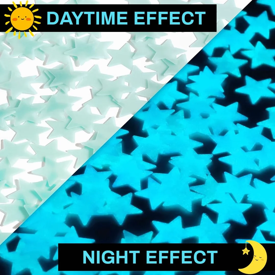 Stelle Luminose Adesivi da Parete 3D 103 Pezzi Cameretta Bambini Cielo Stellato