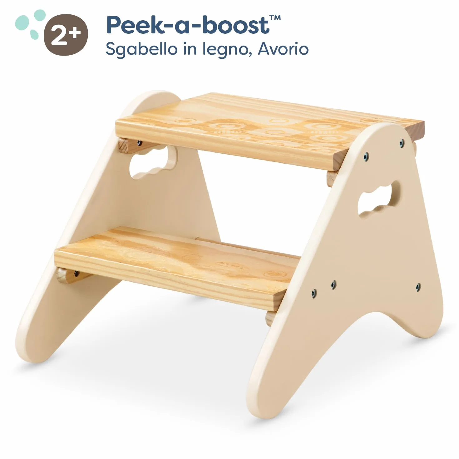 B. toys Peek-A-Boost Sgabello di legno per bambini 2 anni+