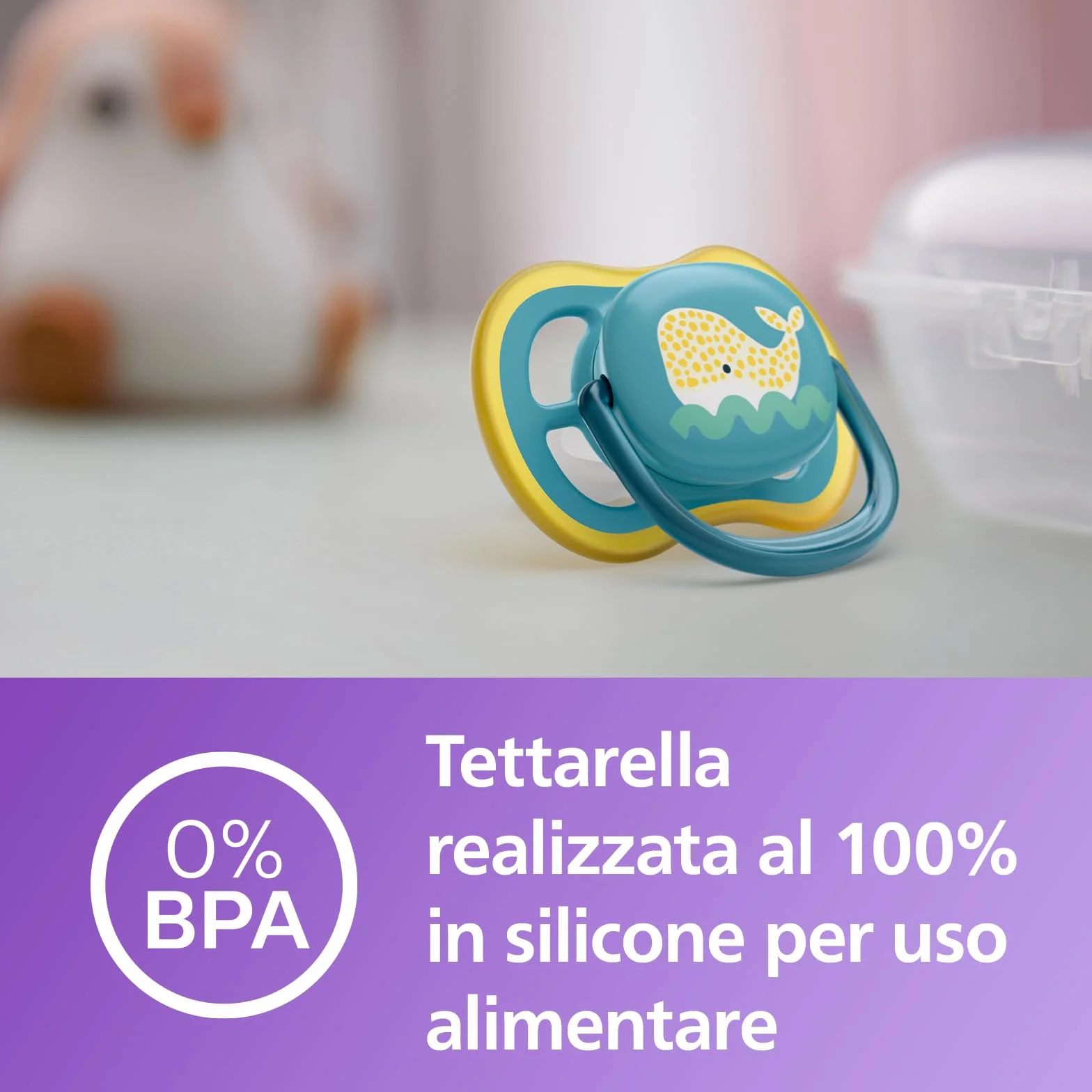 Philips Avent Ultra Air Ciucci Leggeri Traspiranti 18 Mesi Senza BPA Pulsante Fluorescente Confezione da 2 SCF349/24