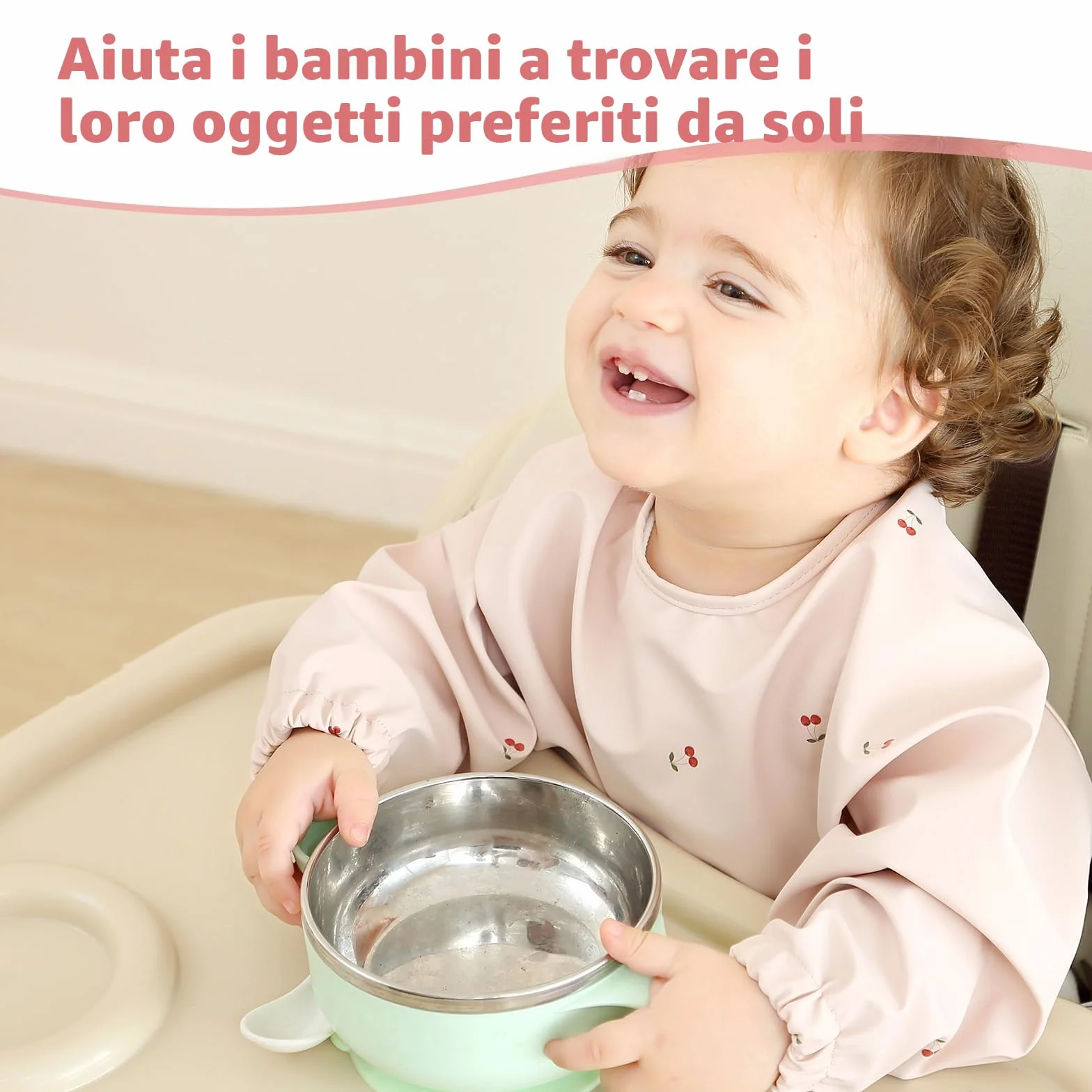 Bavaglino per Svezzamento con Maniche Lunghe BLW Impermeabile Lavabile in Lavatrice Neonati