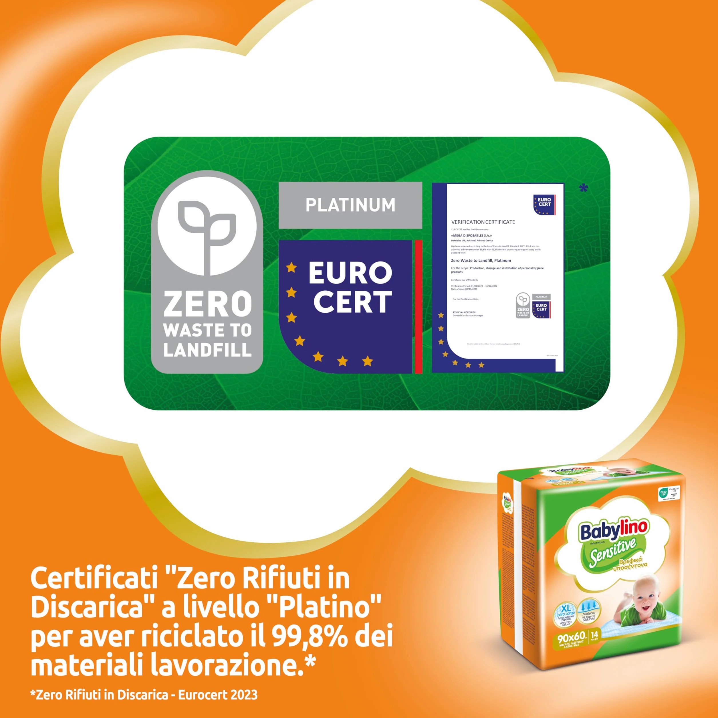Babylino Sensitive Teli Cambio 90x60cm, 14 sztuk