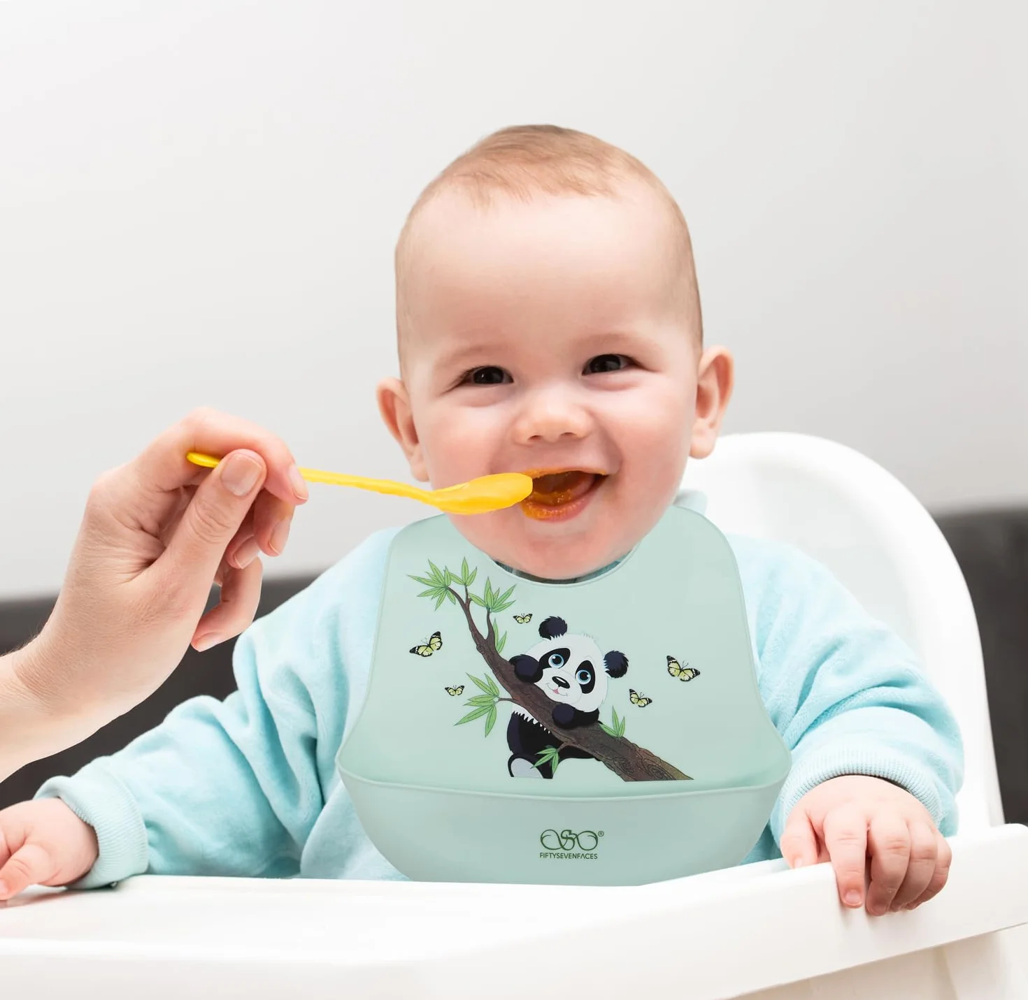 Bavaglini Silicone Impermeabili con Tasca Raccoglipappa, Senza BPA, Regolabili 7 Posizioni, Lavabili