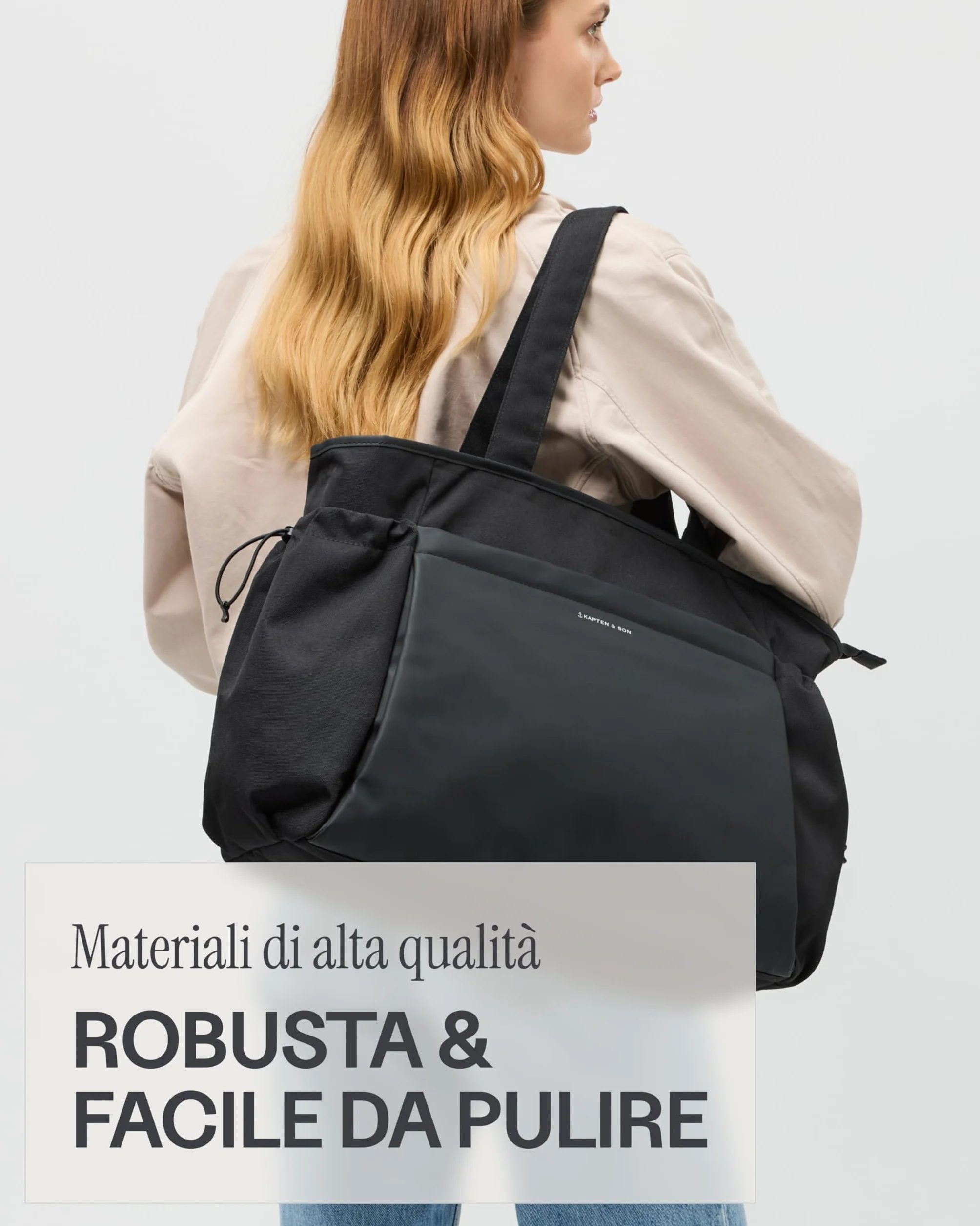 Kapten & Son Shopper Hellvi Diaper Set 25 l, borsa fasciatoio con fissaggio a passeggino e valigia, inclusa borsa da trucco e portabottiglie isolato