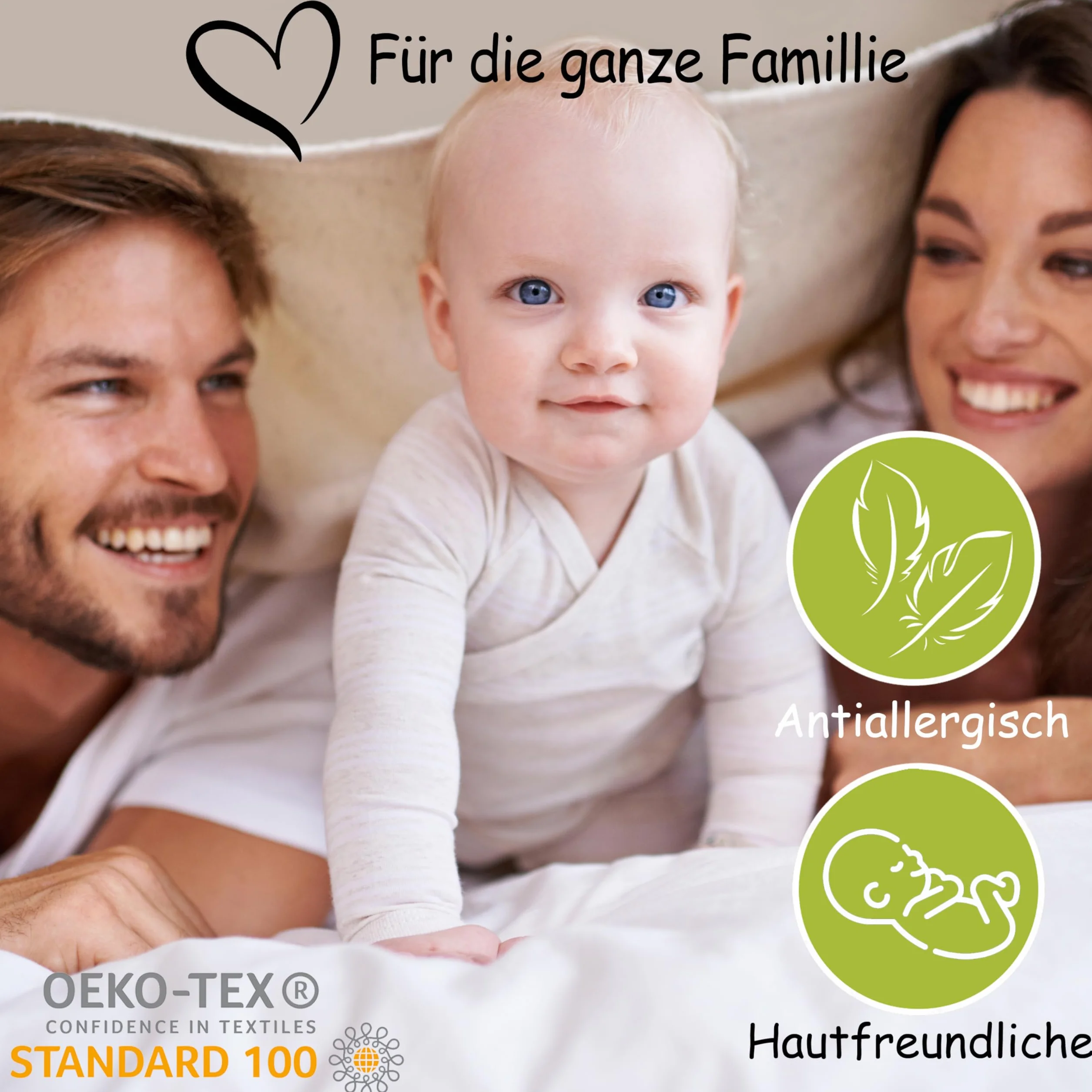 PinkZebra Federa per cuscino 80x80 cm 100% cotone Ecotex Standard 100 con chiusura lampo