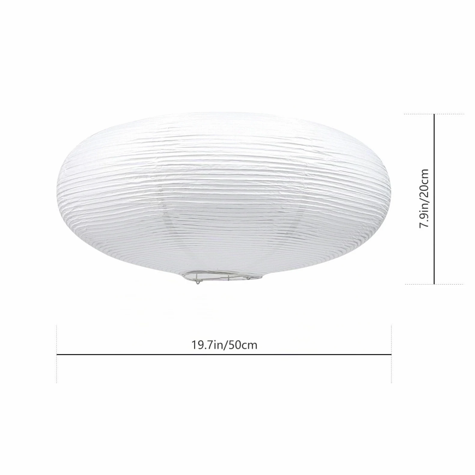 DOITOOL Paralume Giapponese in Carta Di Riso 19.69X19.69X7.87 Pollici Paralume Semplice Per Lampada Da Soffitto Interni Casa Studio Ufficio Protezione Occhi Decorazione Artistica