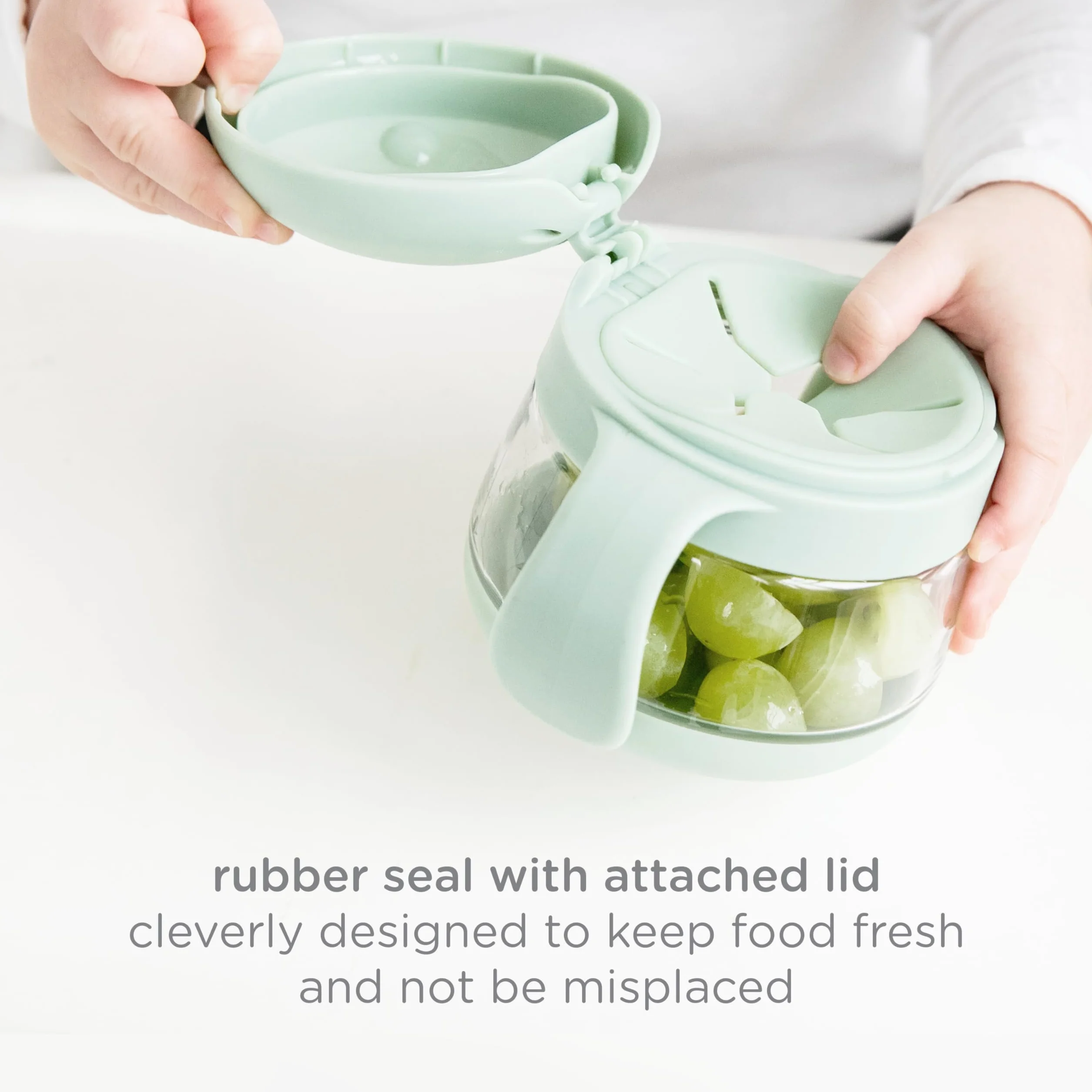 Ubbi Tweat No Spill Contenitore per snack per bambini, senza BPA, Sage & blue