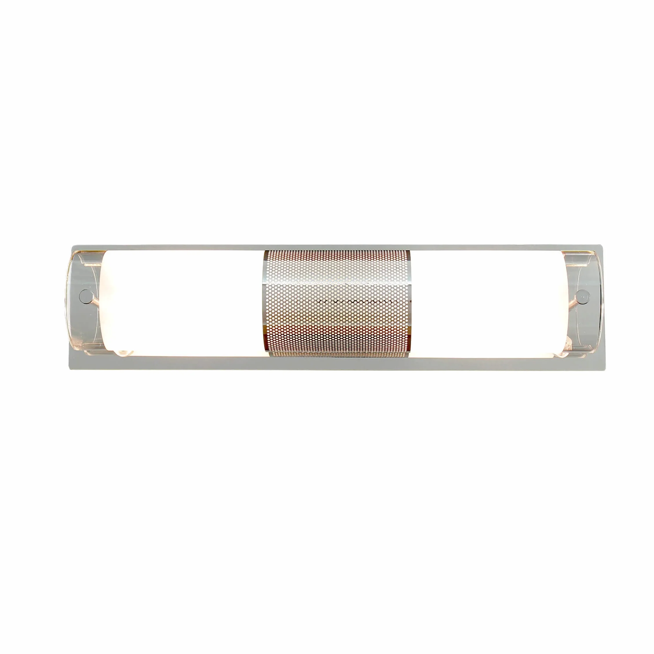 Lampada da parete in metallo vetro argento bagno L: 38 cm E14 fino a 40W 2 lampadine oblunghe Lampada da parete senza tempo per bagno PERIO
