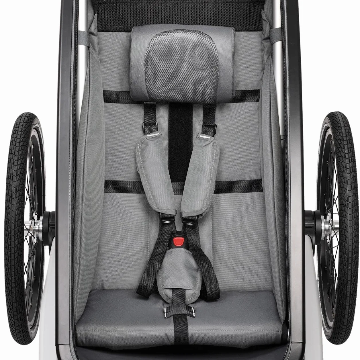 FUXTEC Rimorchio per Bici FX-FA1S Nero – Carrello 1 Posto per Bambini Pieghevole con Cintura di Sicurezza e Parasole