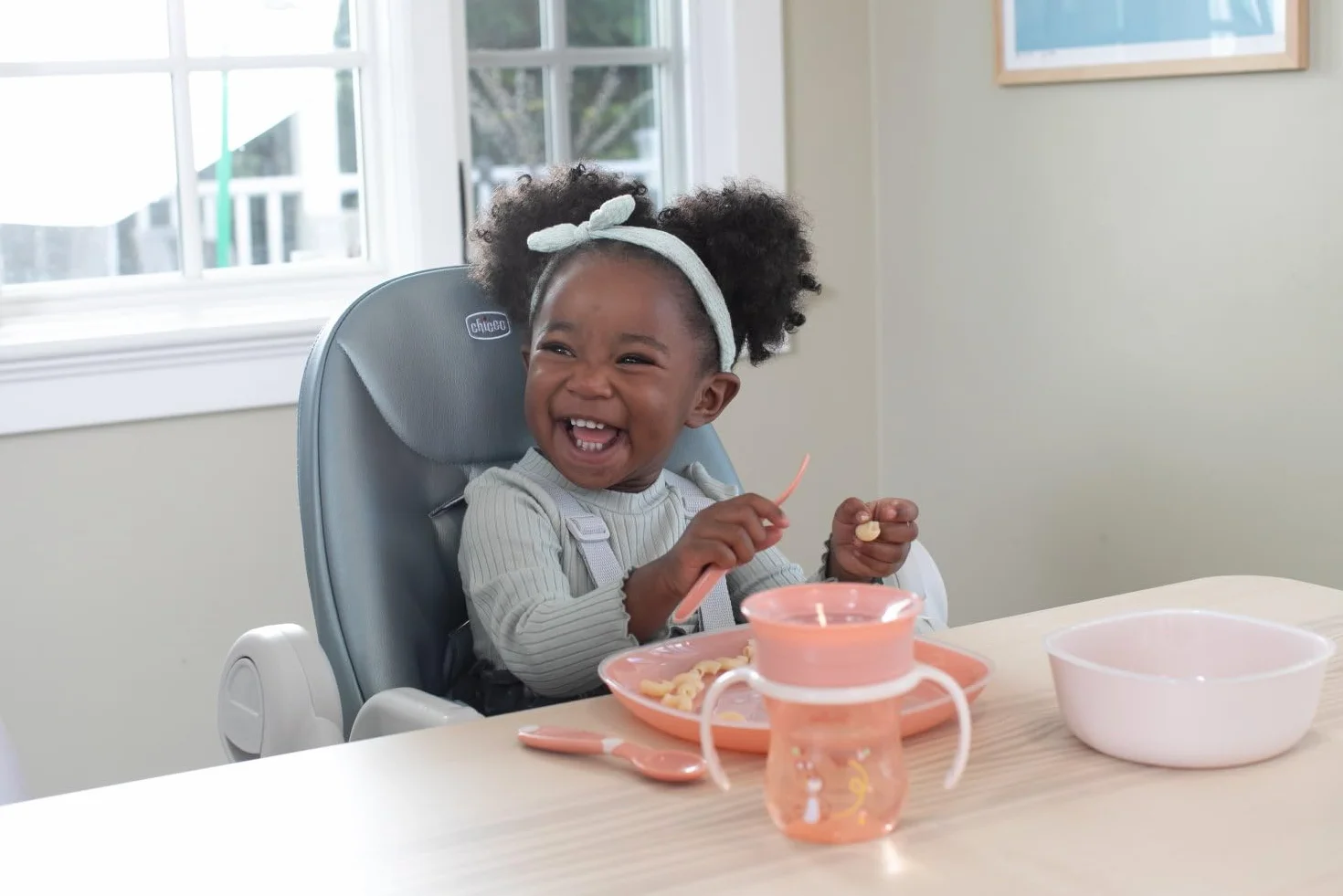 Chicco Perfect Cup Bicchiere per Bambini 200 ml, 1 Tazza Biberon 12+ Mesi, Membrana Silicone 360°, Manici Rimovibili, Senza BPA, Rosa