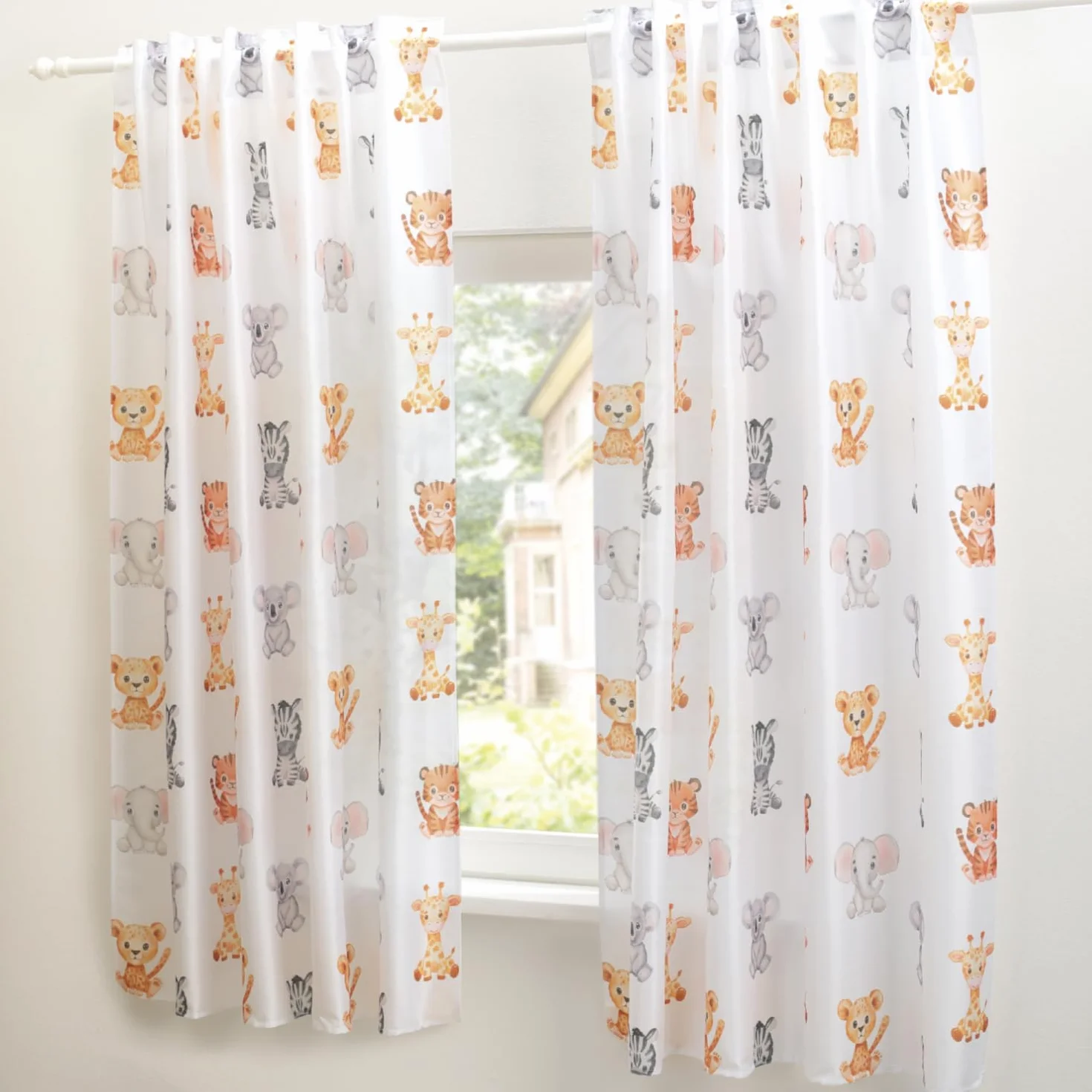Delindo Lifestyle Tenda per cameretta bambini African 140x175 cm bianco opaco con passanti nascosti