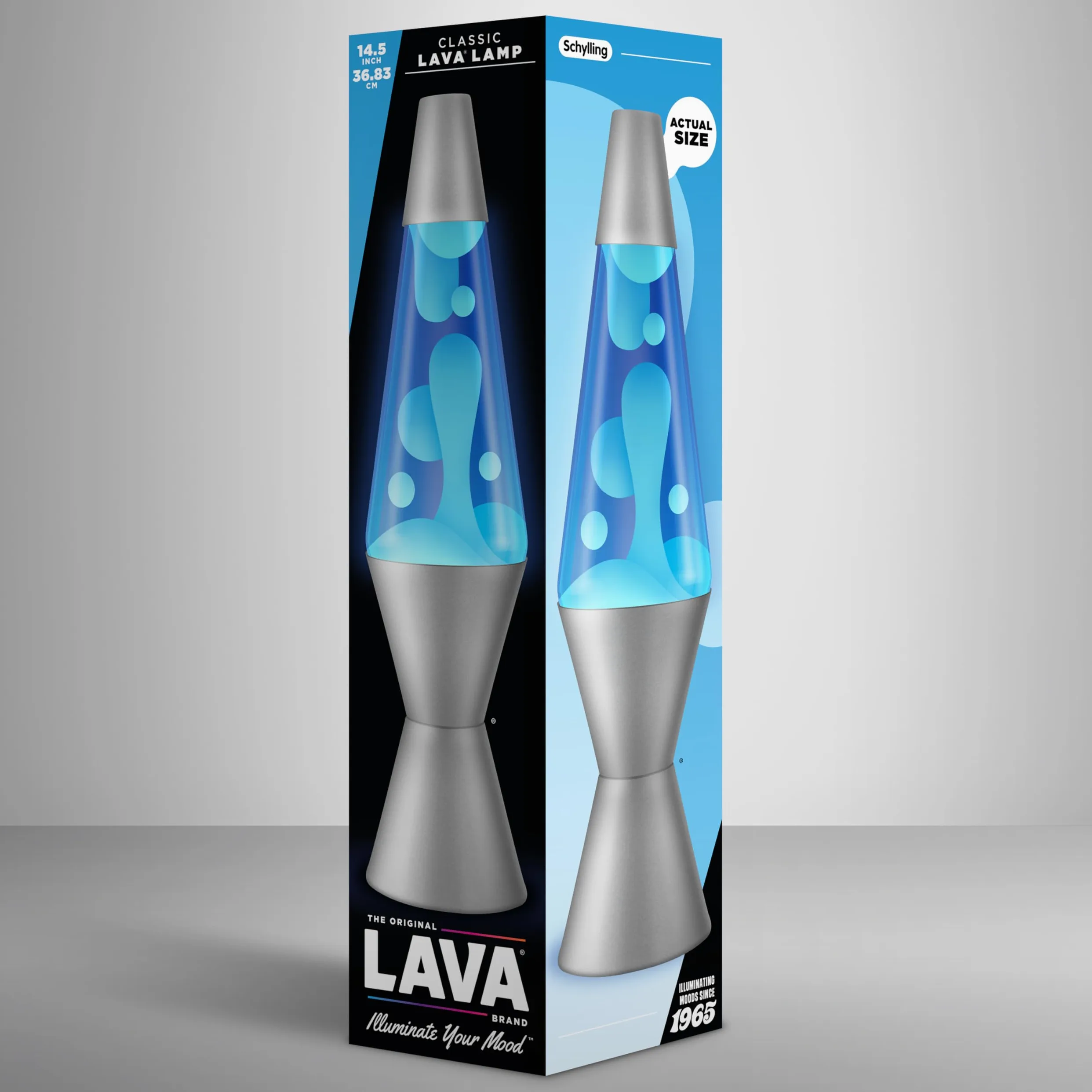 Lava Lite Lampada Lava Classica, 36,8 cm, Bianco/Blu, Alluminio
