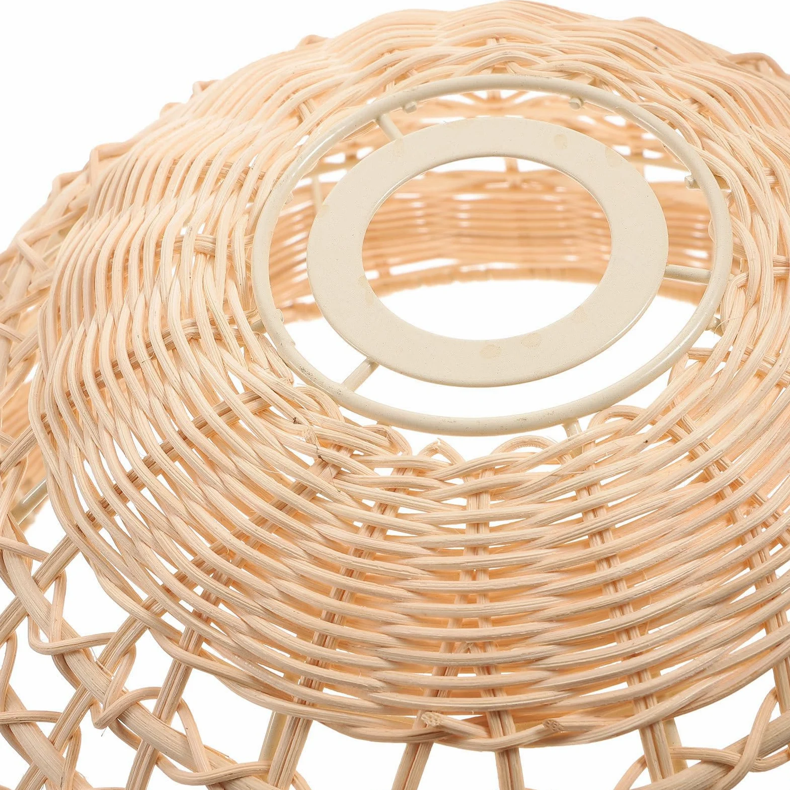 Paralume Vintage in Rattan Intrecciato che Ammorbidisce la Luce Copertura Leggera per Lampadario Moderno per Soggiorno e Camera da Letto