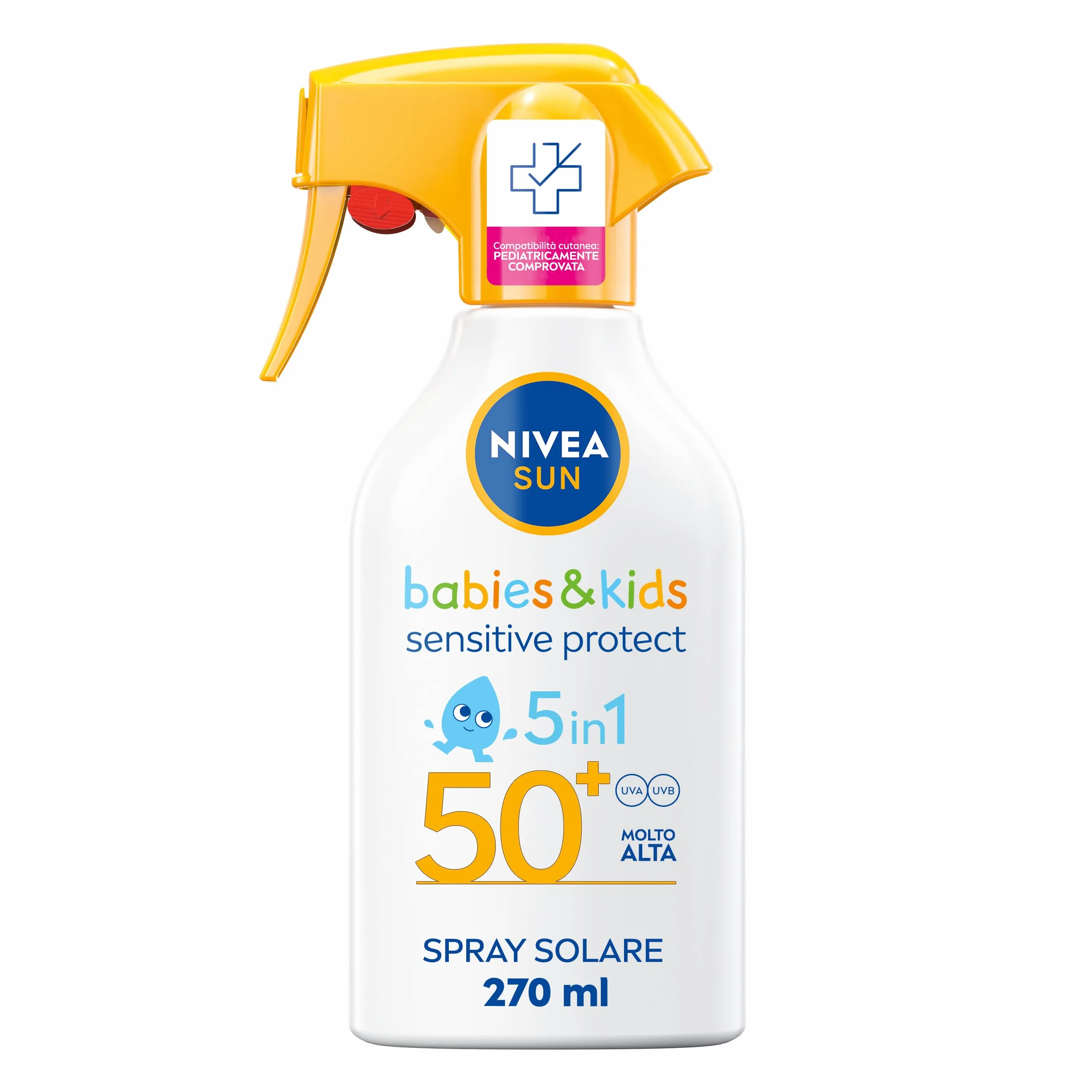 NIVEA SUN Kids Maxi Spray Solare Sensitive Protect & Play SPF 50+ 270 ml Crema solare 50+ bambini
