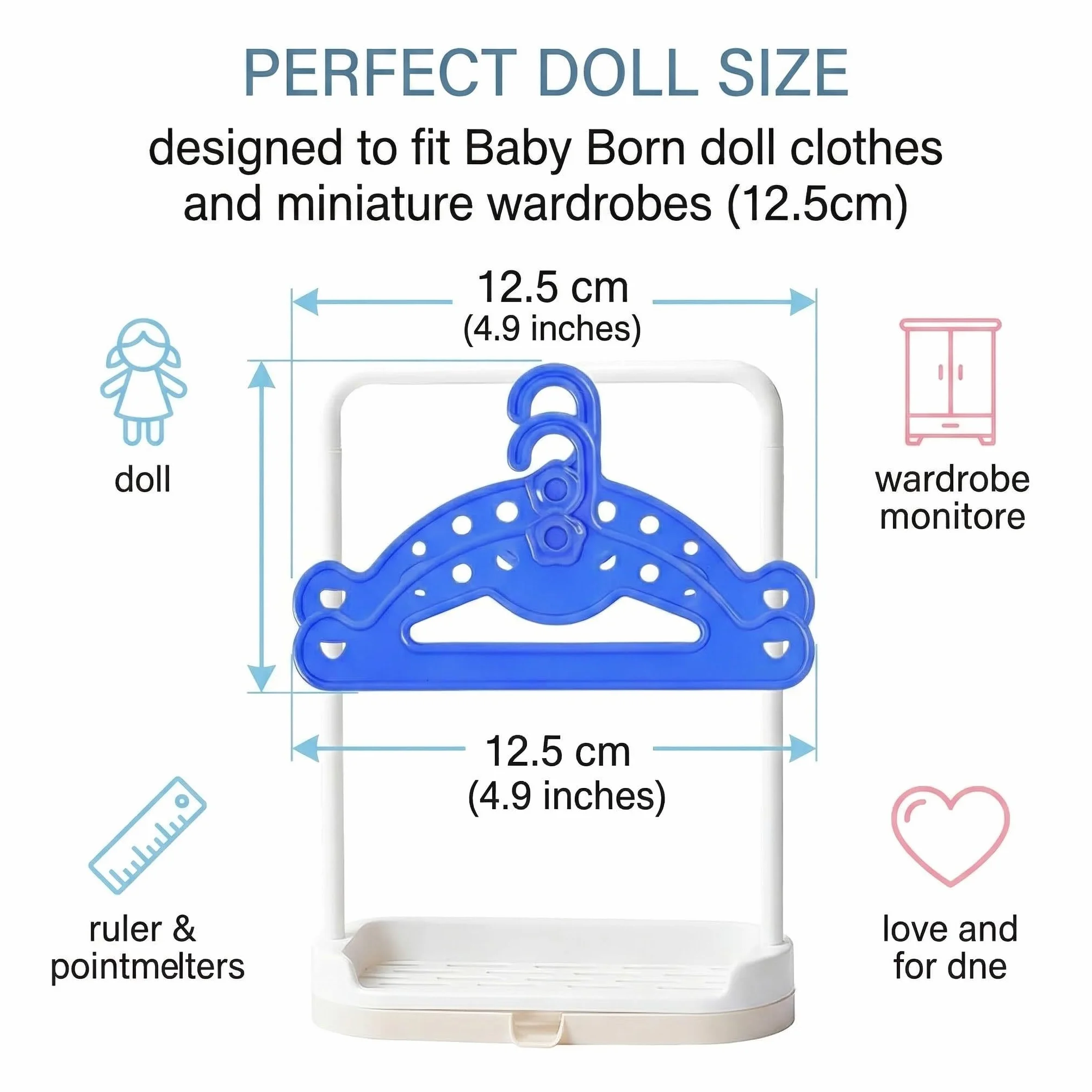Set da 10 Appendini per Abiti di Bambole, Accessori Baby Born Compatibili