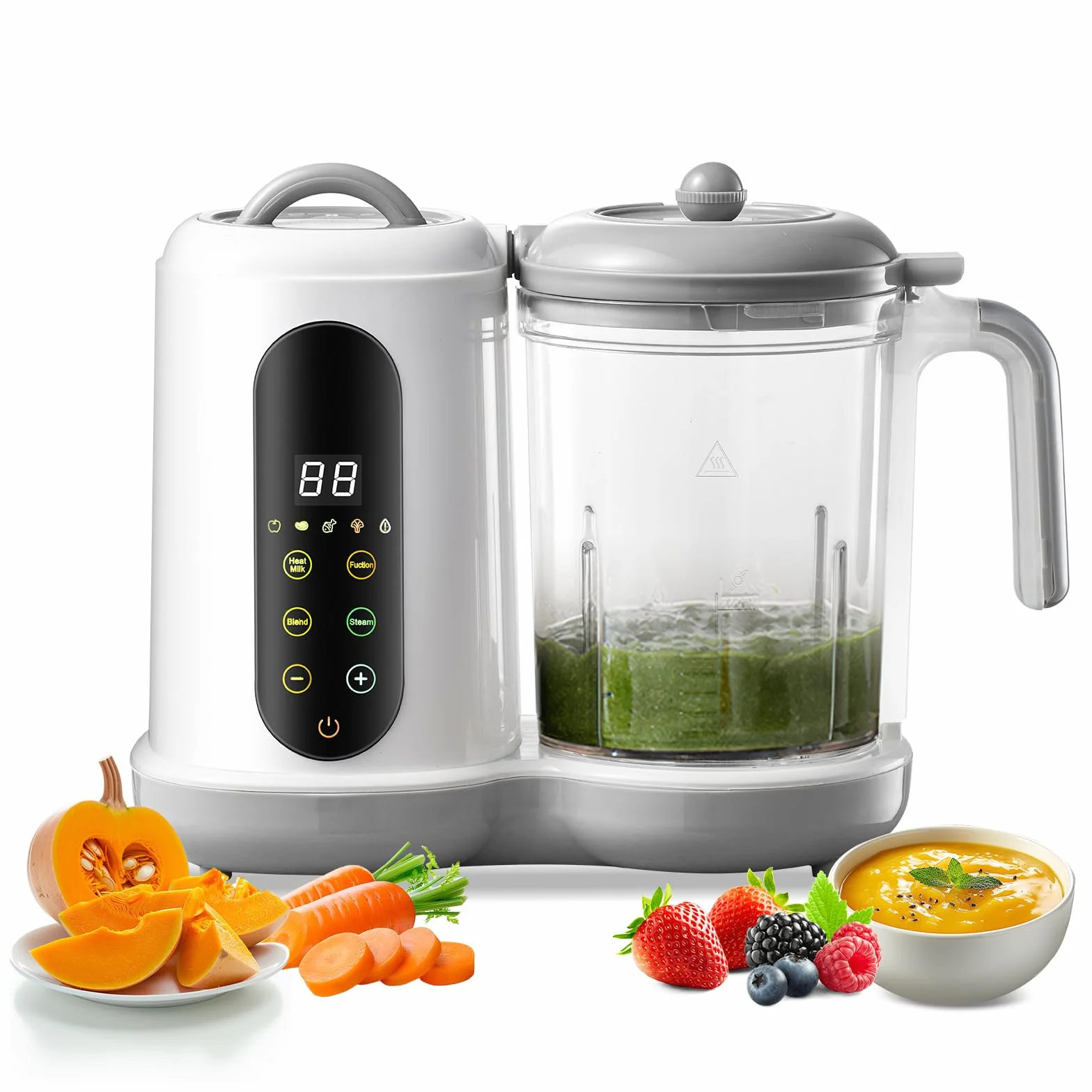 Frullatore per Bambini Cuocipappa Vapore 400ML, Pulizia Automatica, Schermo Touch