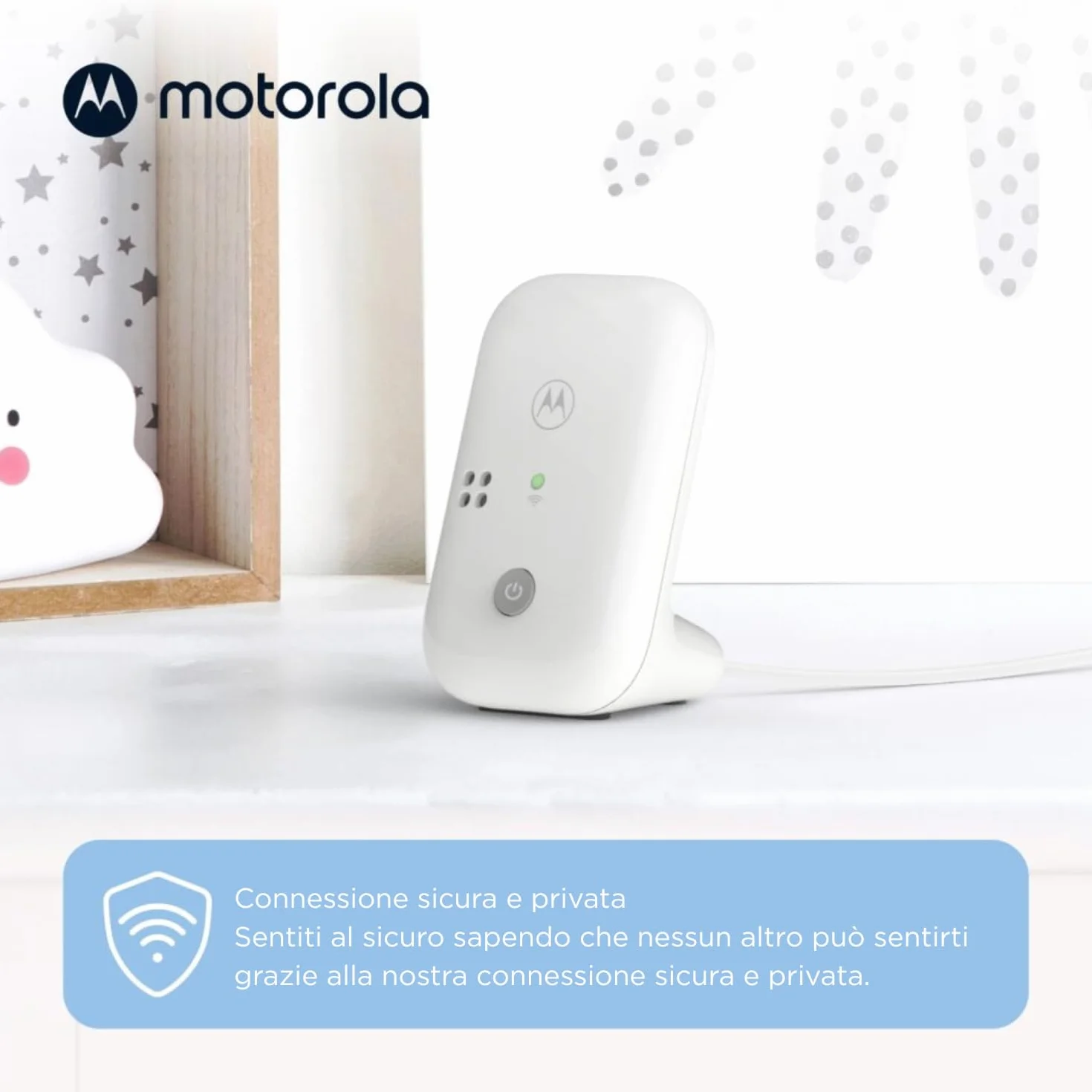 Motorola PIP10 Baby Monitor DECT Bezprzewodowy Mikrofon Czujnik Dźwięku Kontrola Głośności