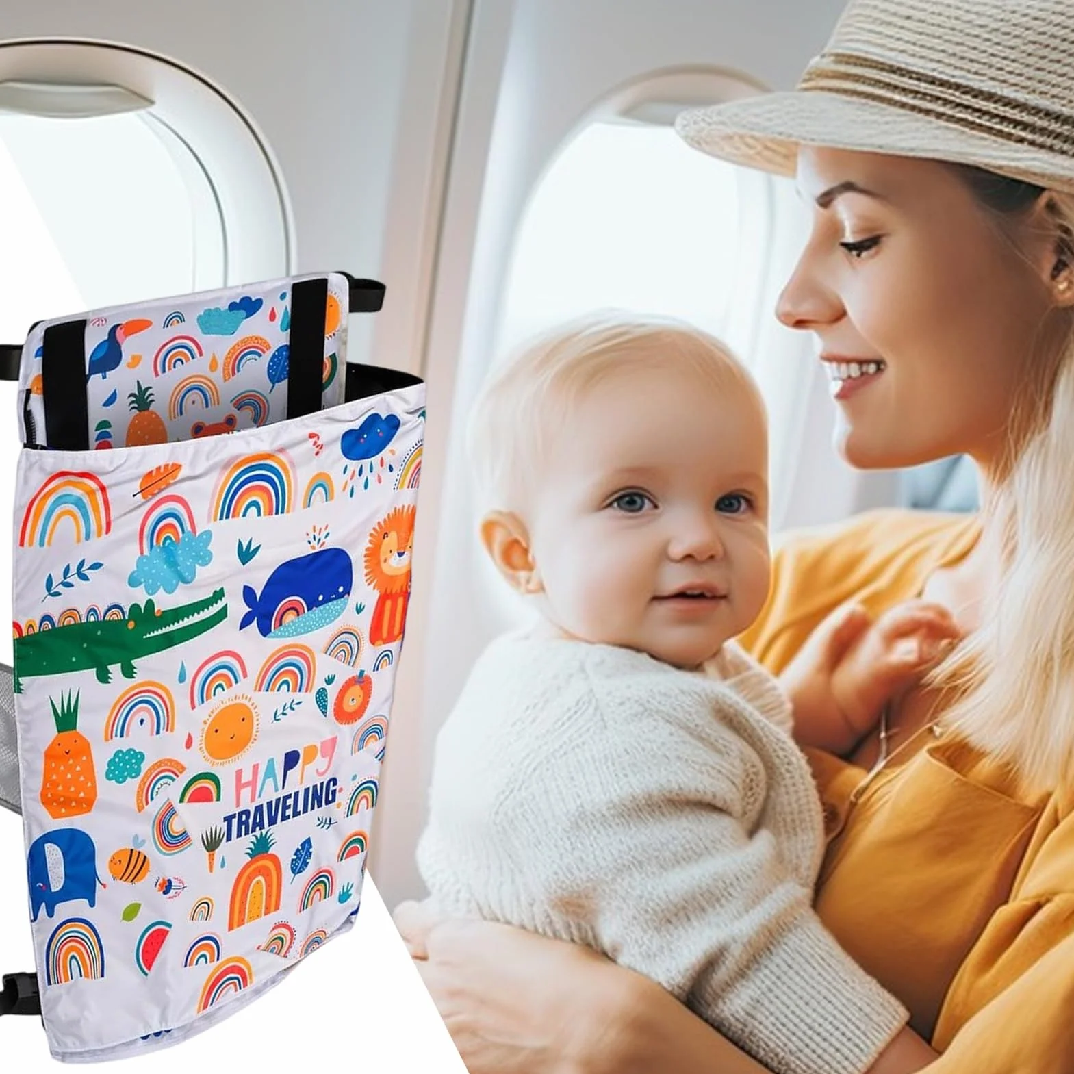 Lettino Aereo Per Bambini - Estenditore Sedile con Poggiapiedi | Amaca Morbida da Viaggio per Volo Campeggio