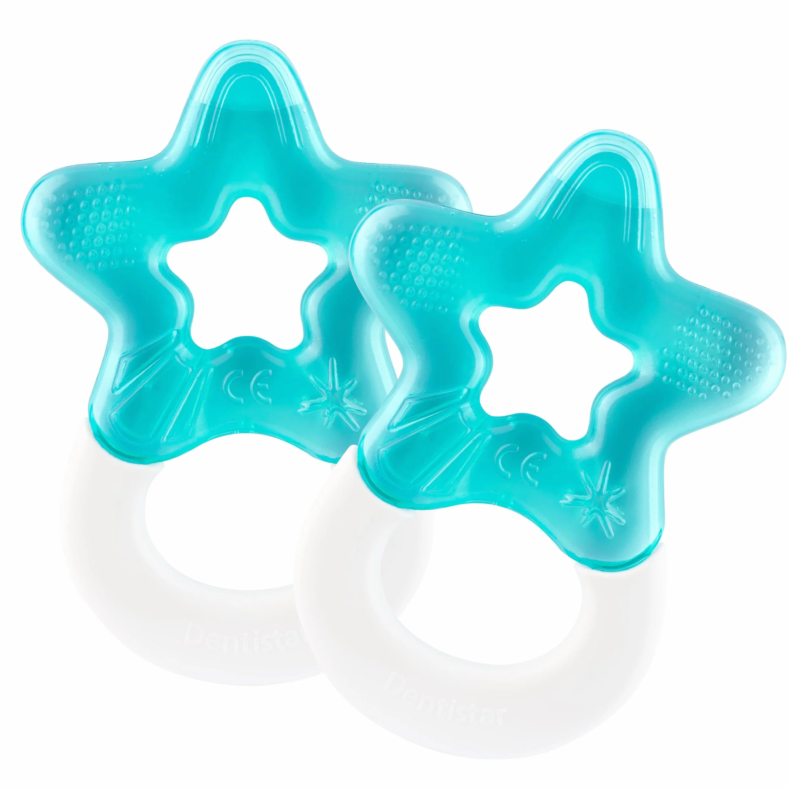 Dentistar Set di 2 Massaggiagengive Rinfrescanti per Bambini - Giocattolo Dentizione Senza BPA Turchese
