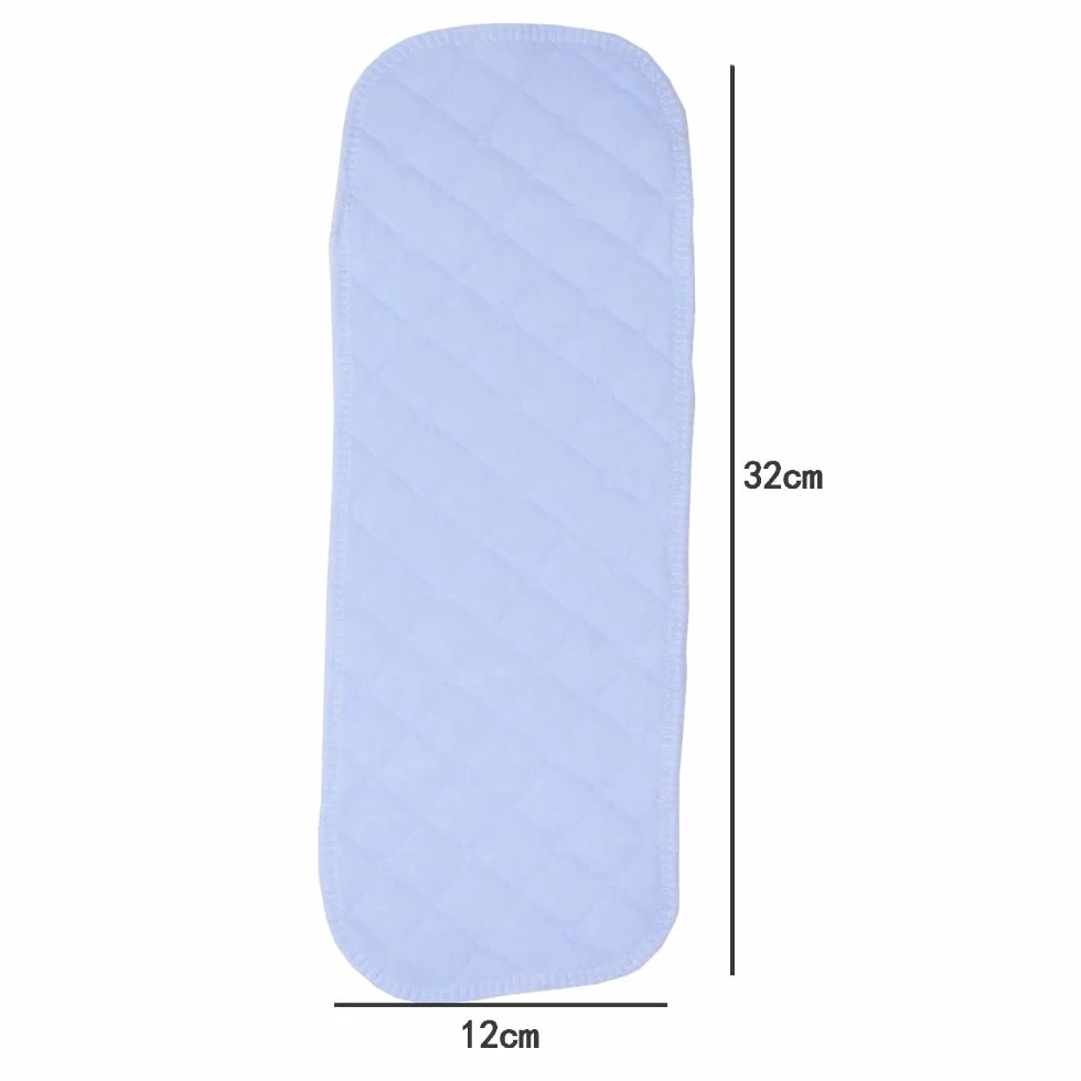 Pannolino Riutilizzabile Cotone Morbido Neonati Multifunzione Inserto Traspirante Assorbimento 32x12 cm 12 Pezzi