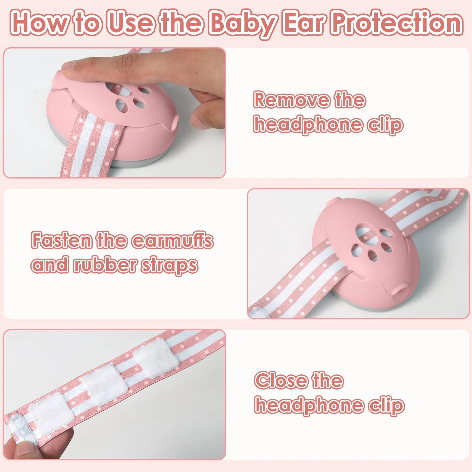 Cuffie Neonato Antirumore 2 in 1 Regolabili Protezione Acustica per Bambini Fino a 48 Mesi