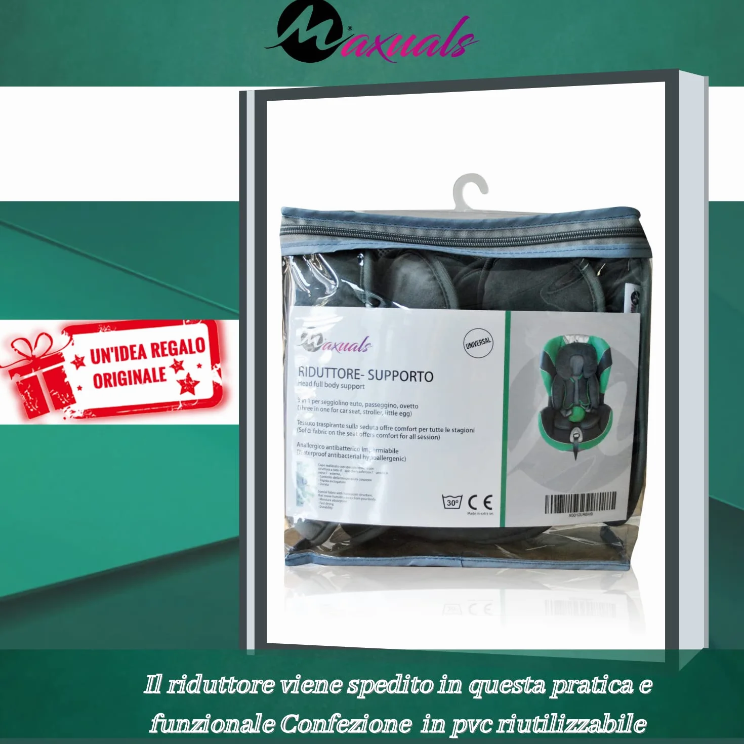 Riduttore Passeggino Universale Ovetto Neonato Cuscino Seggiolino Auto Culla Traspirante Leggero Protezione Testa Bimbo 0-12 Mesi
