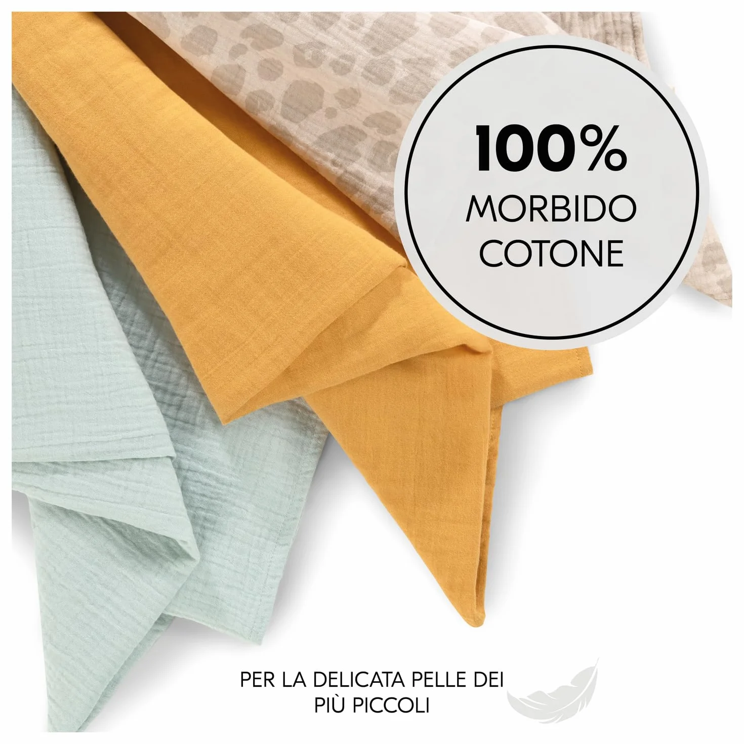 Hauck Cuddle N Clean Set 3 Pezzi Mussole Neonato 80 x 80 cm 100% Cotone Traspirante
