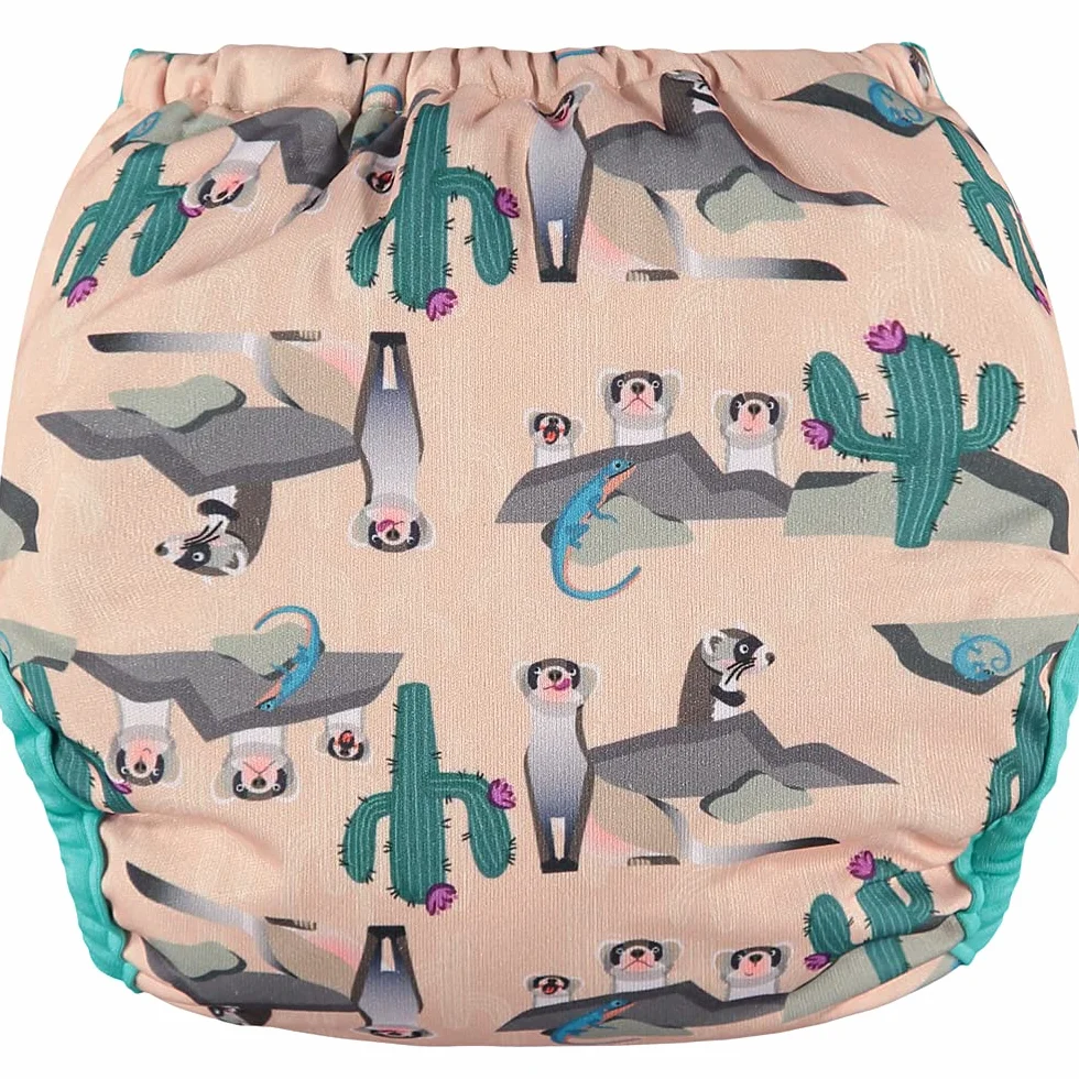 Pannolino in bambù con chiusura Aplix taglia unica dalla nascita al vasino design Furetto