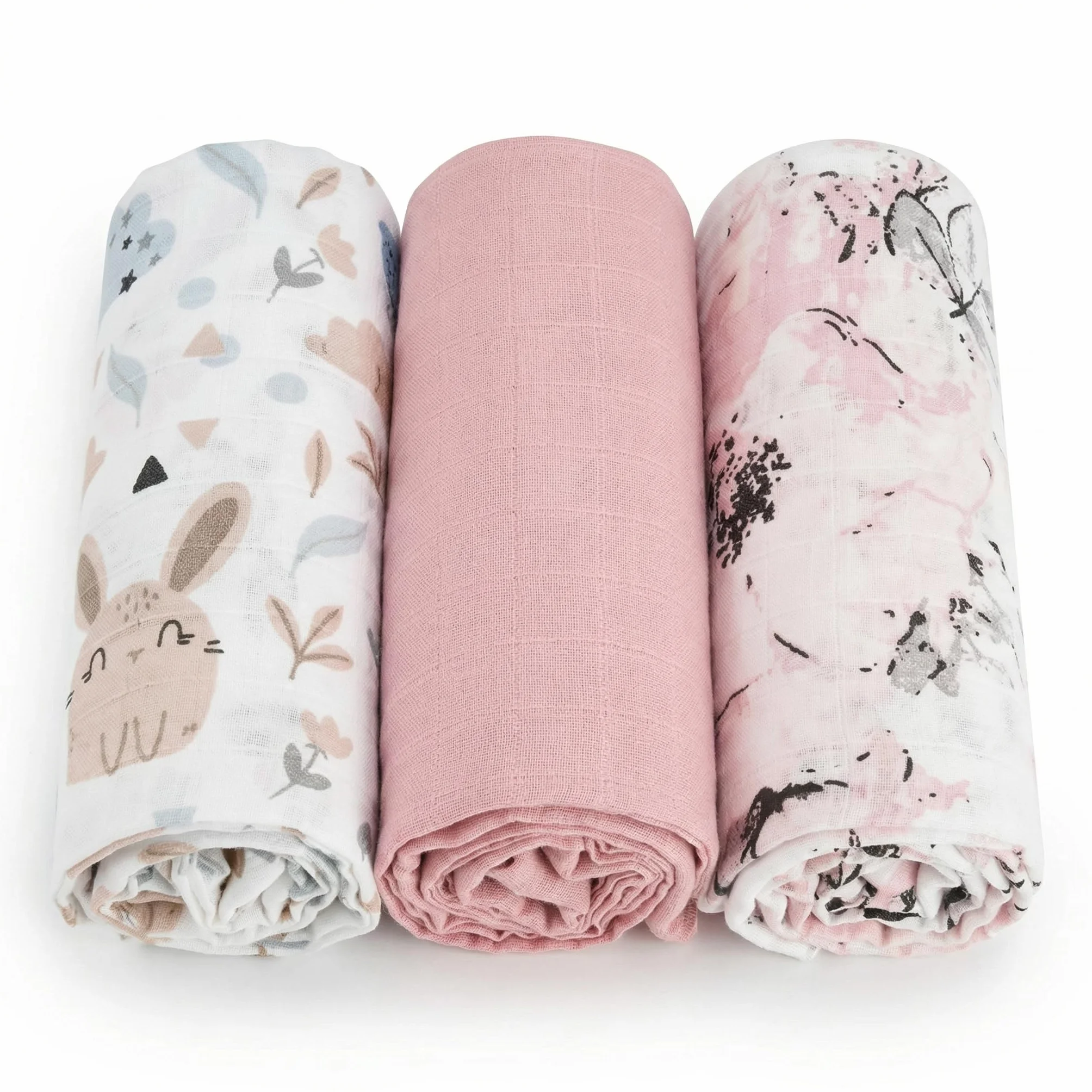 BABYSAFE Mussole Neonato Cotone Biologico 80x70cm Pacco da 3 Certificato OEKO-TEX Made in Europe