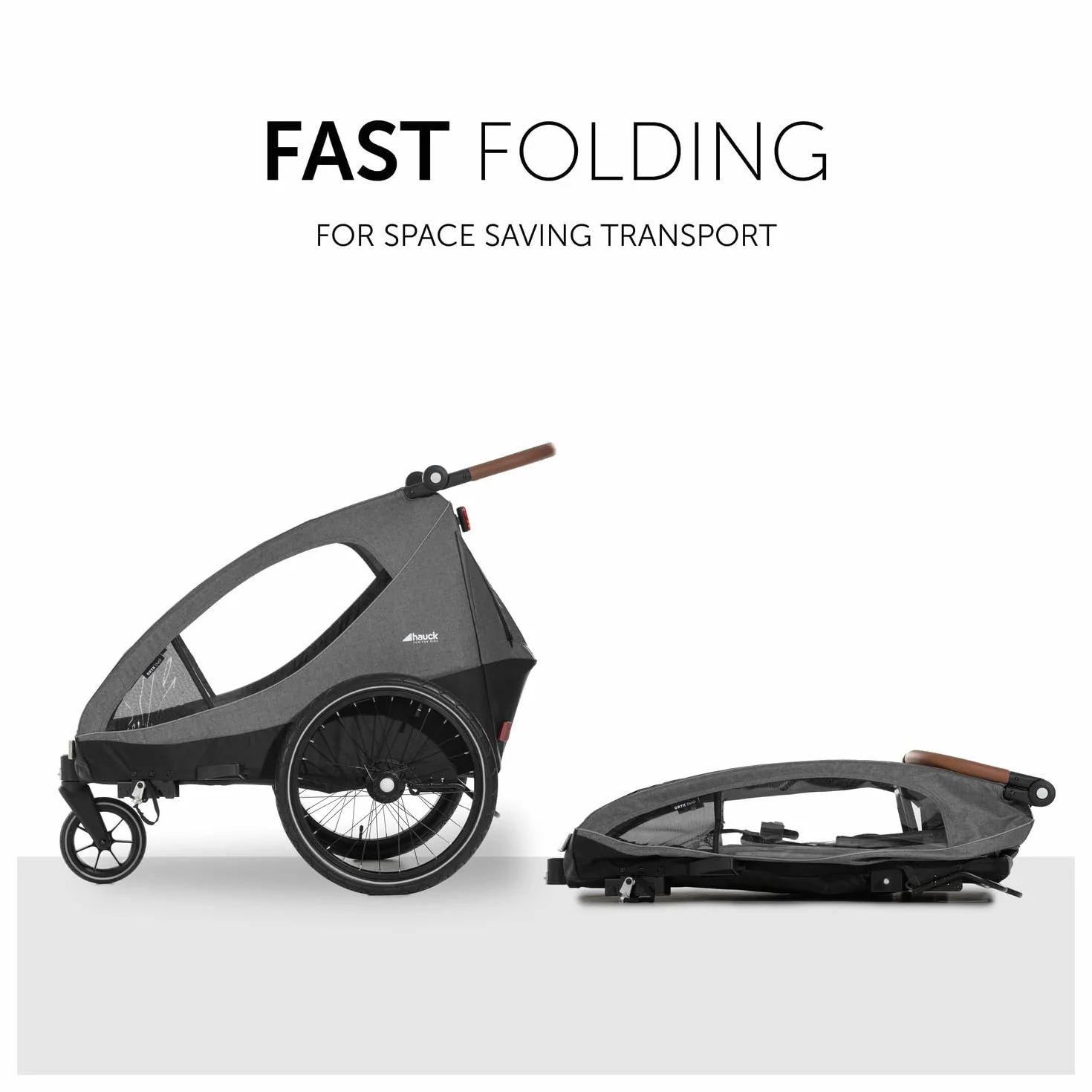 Hauck Dryk Duo Rimorchio Bici e Passeggino 2in1 per 2 Bambini fino a 22 kg, Pieghevole