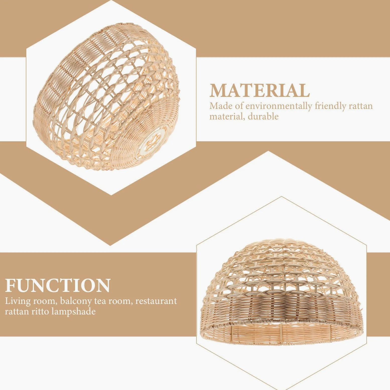 Paralume Vintage in Rattan Intrecciato che Ammorbidisce la Luce Copertura Leggera per Lampadario Moderno per Soggiorno e Camera da Letto