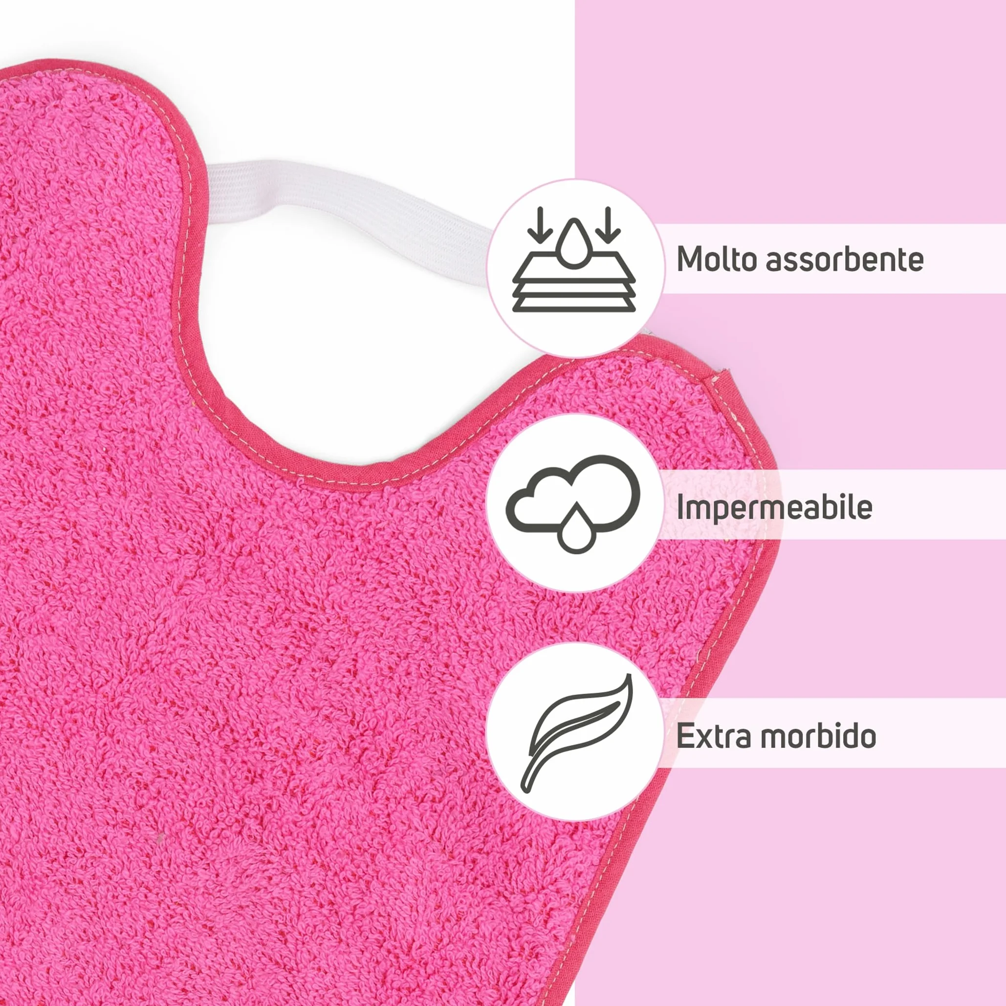 Bavaglini Impermeabili 4 Pezzi 90% Cotone 10% Poliestere 24x31 cm per Bambini 1 Anno