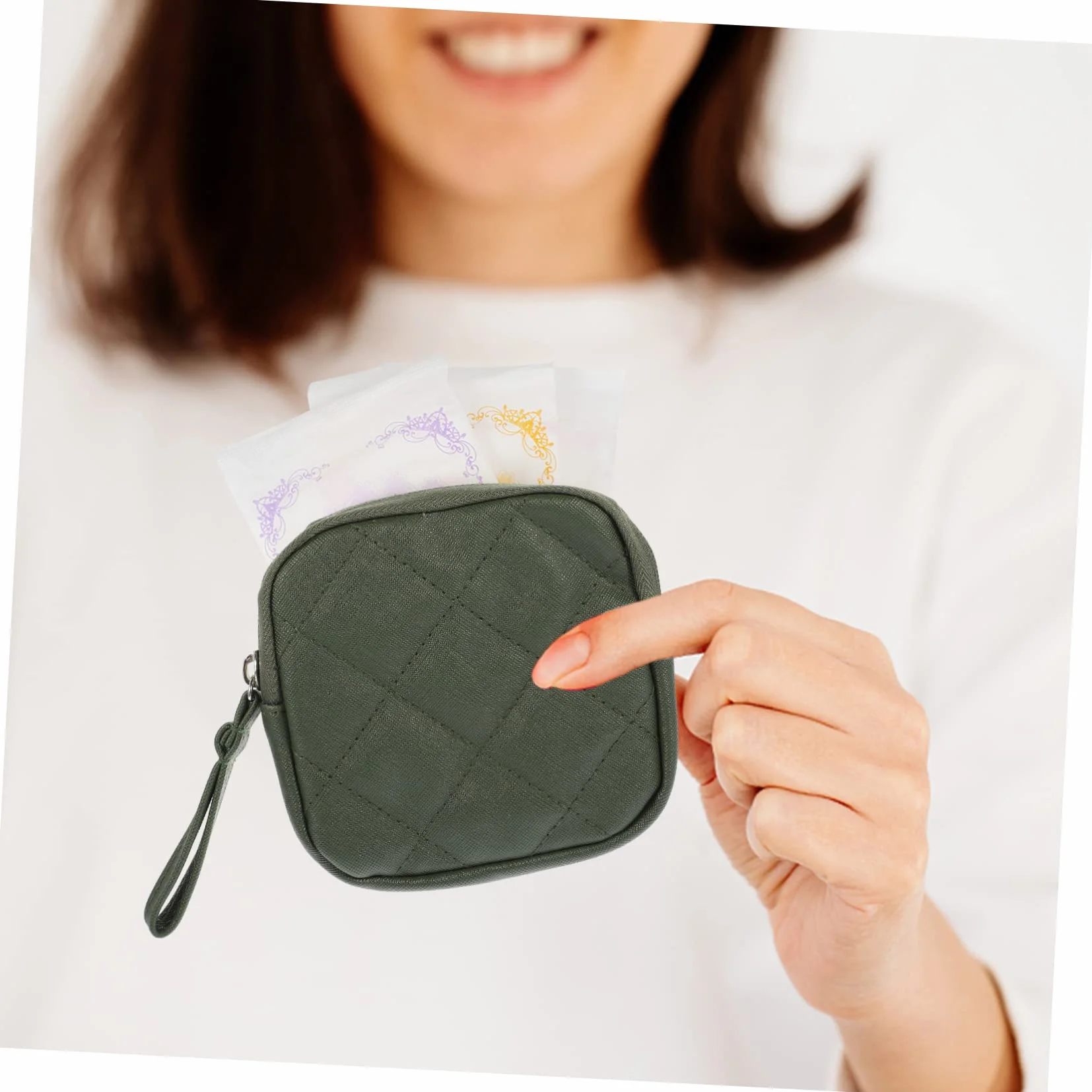 Sacchetto Porta Assorbenti Sanitario Portatile Custodia Igienica Femminile Borsa Salvaspazio Per Viaggio