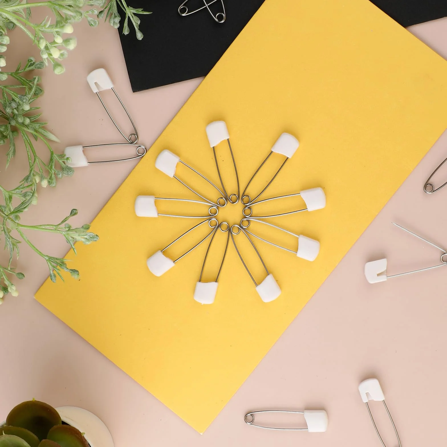 Giantree 50 aghi per pannolini 4 cm spille di sicurezza bianco