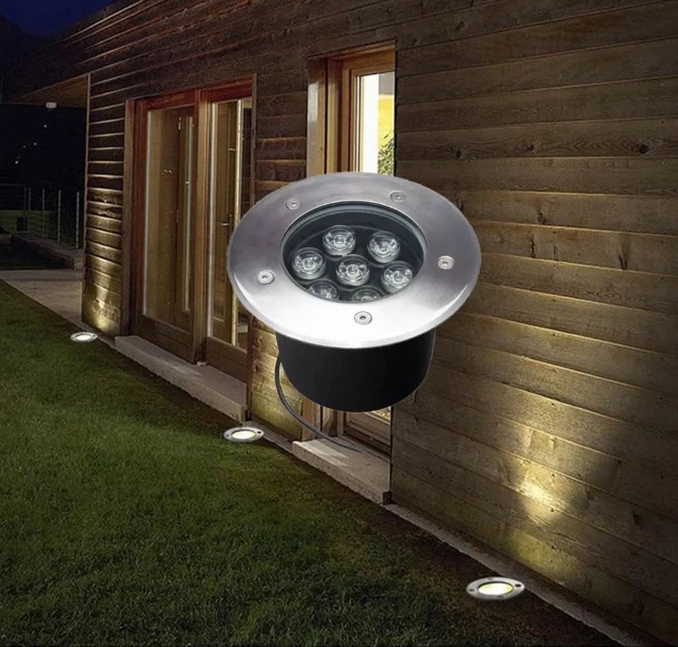 5 pezzi Faretto a led segnapasso calpestabile da esterno viali sentieri giardino pavimento IP65 da incasso a terra luce fredda 6500k - 220V (7 watt (12 x 9 cm))