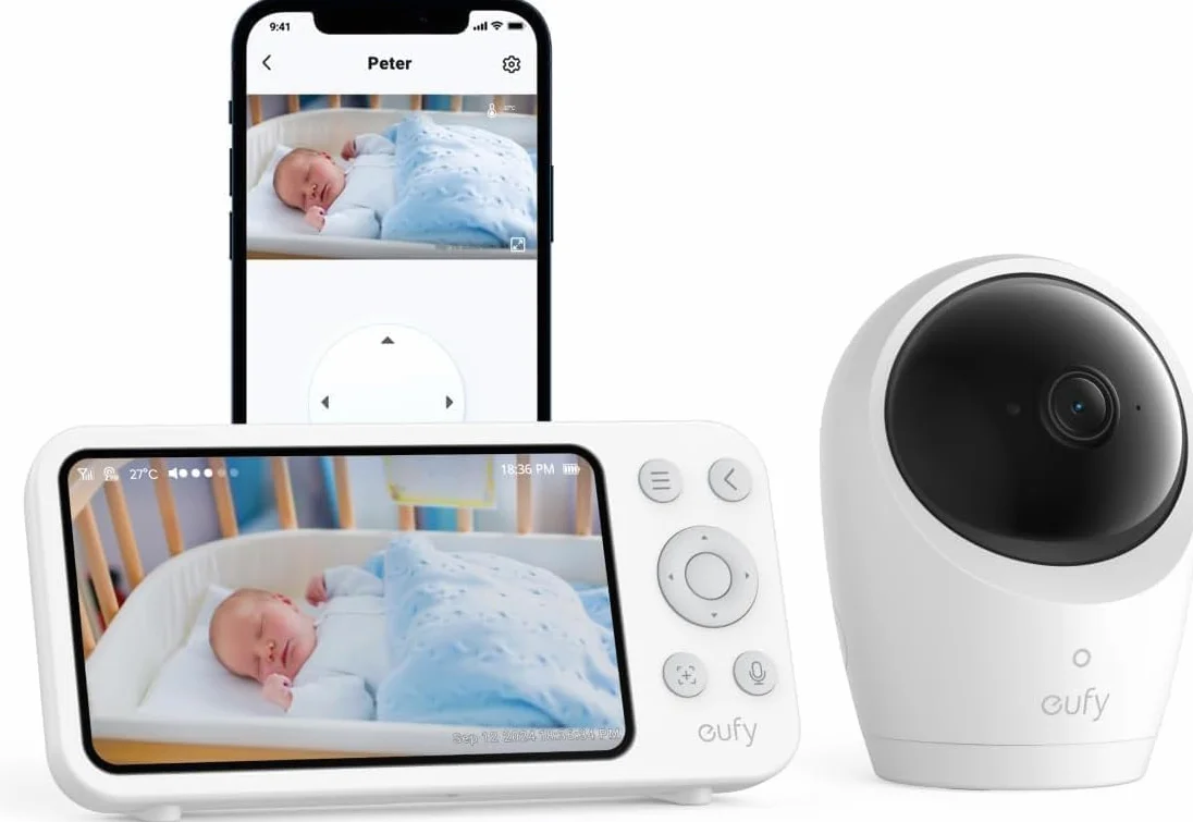 eufy Security Babyphone E20, 2K HD, kamera z widzeniem nocnym, ANR, inteligentne alarmy