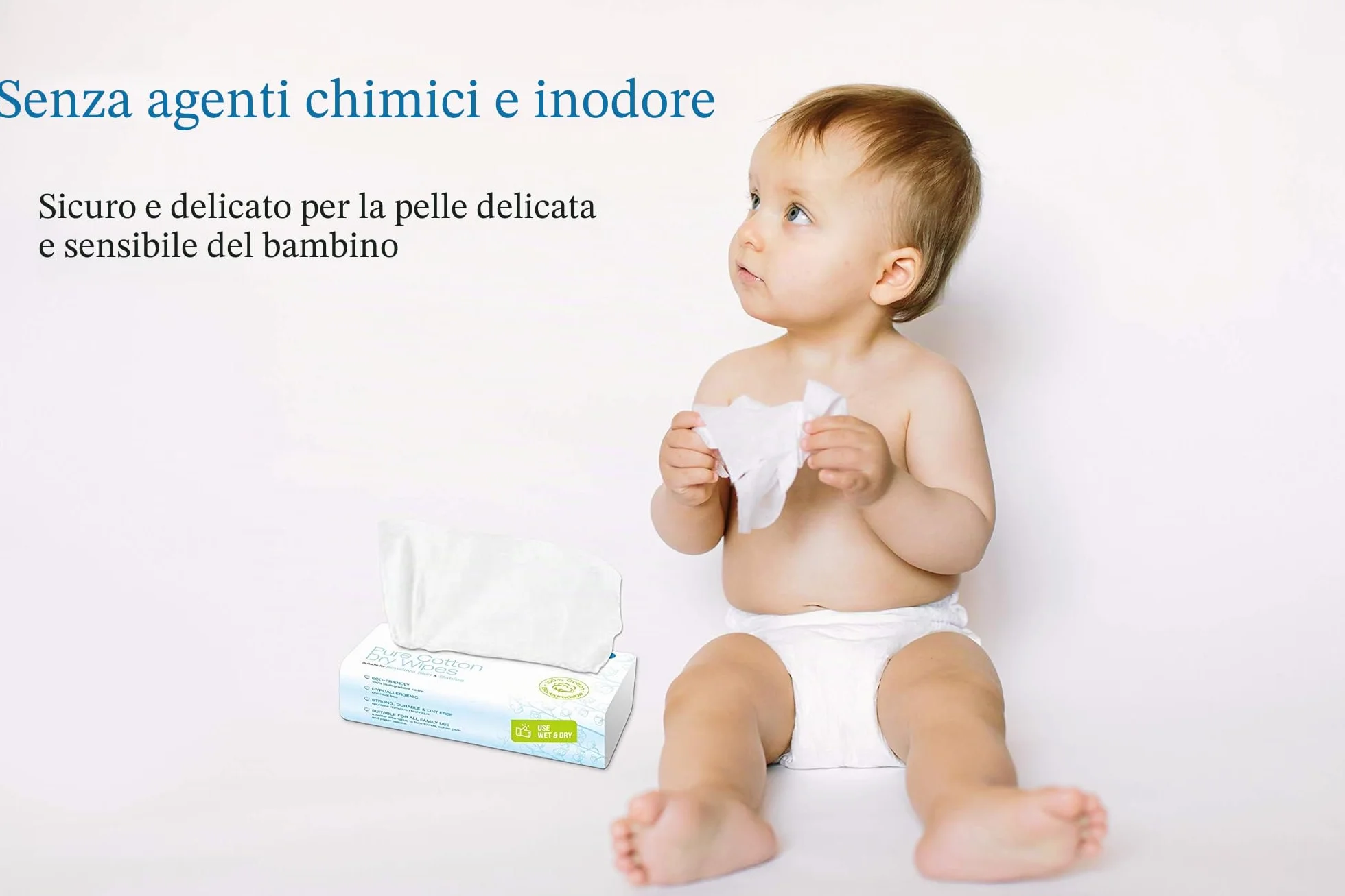 Ivyone Salviette Asciutte in Puro Cotone 600 pz 100% Naturale Biodegradabile per Neonati Viso Struccante Asciugamani Monouso