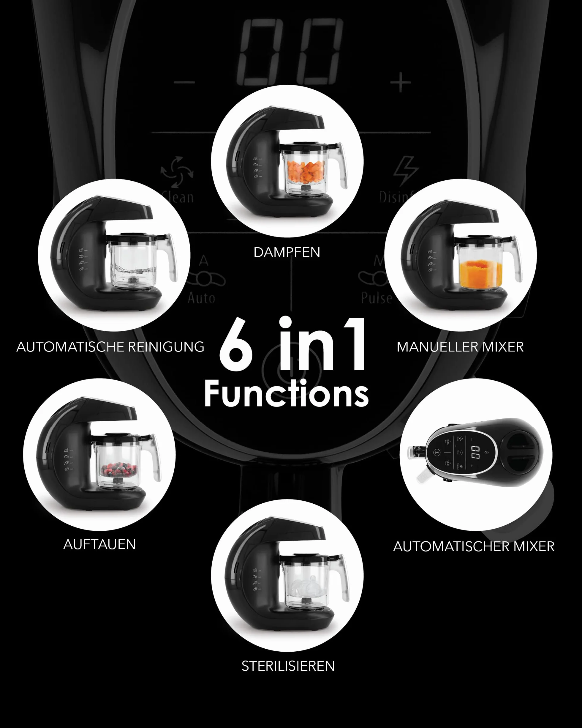 Twistshake V2 Robot da Cucina Multifunzionale per Neonati, Nero