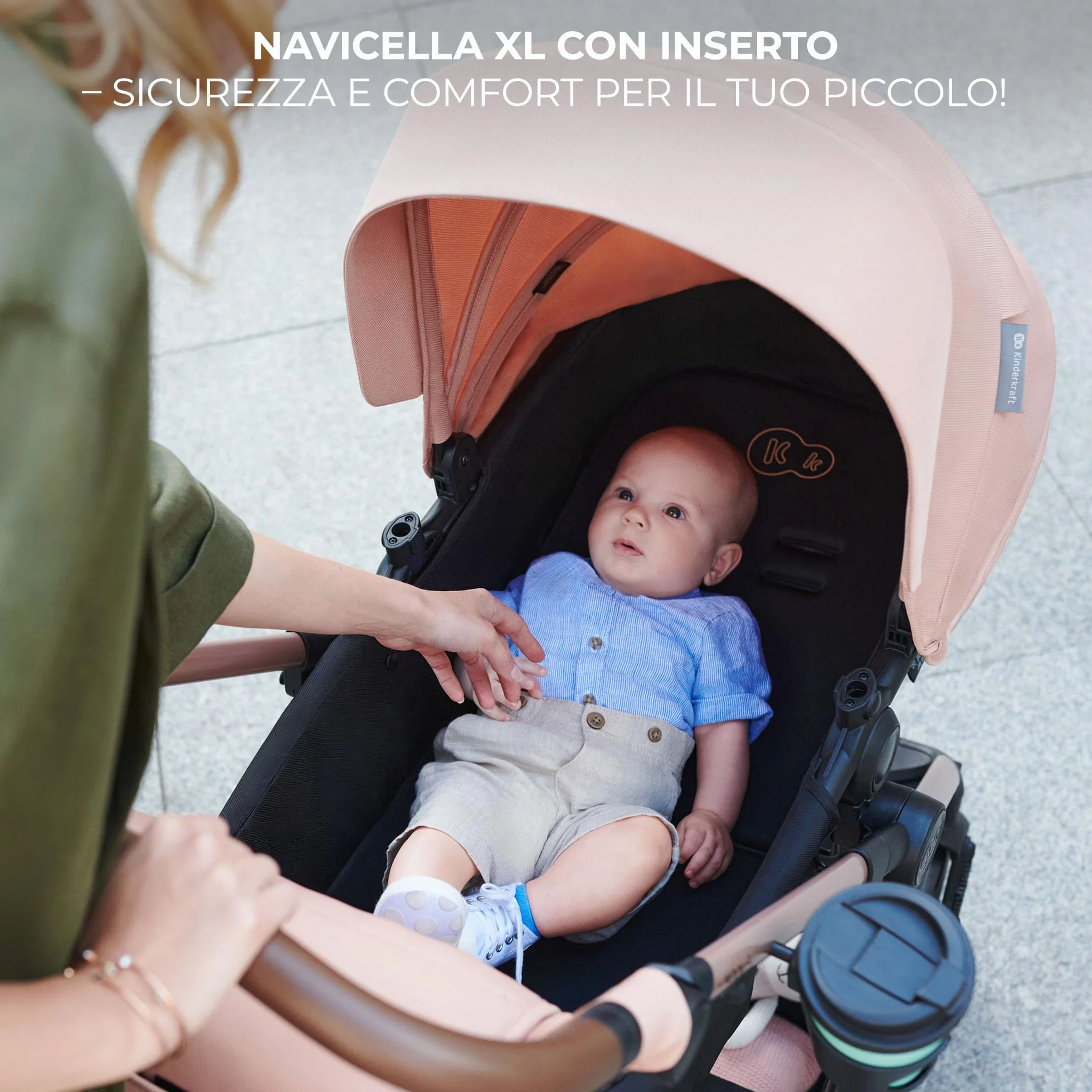Kinderkraft MOOV 2 passeggino multifunzionale 4 in 1 trio neonato navicella seggiolino auto MINK PRO i-Size Grigio