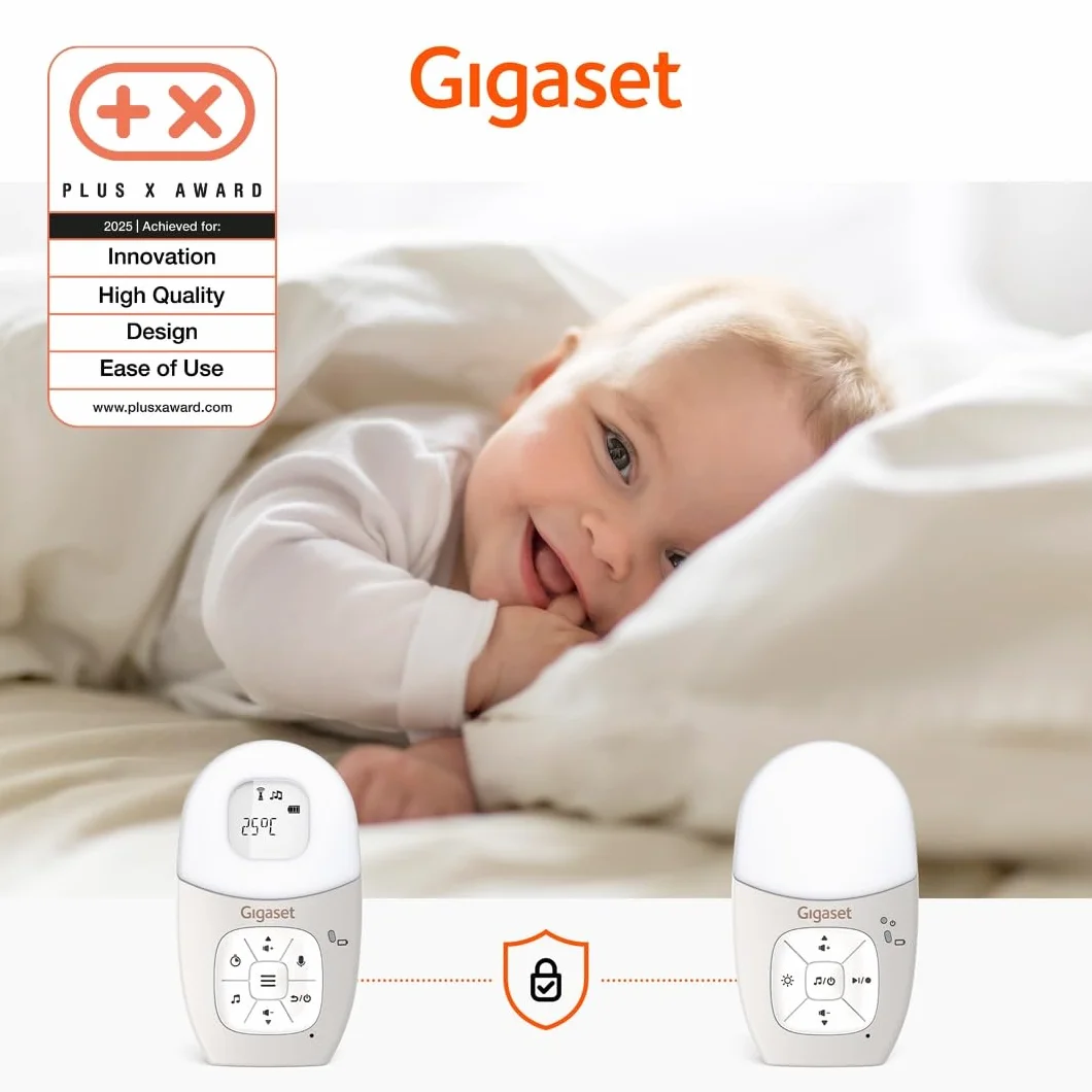 Gigaset BABY 100 Audio Baby Monitor DECT 300m Luce notturna Grigio caldo