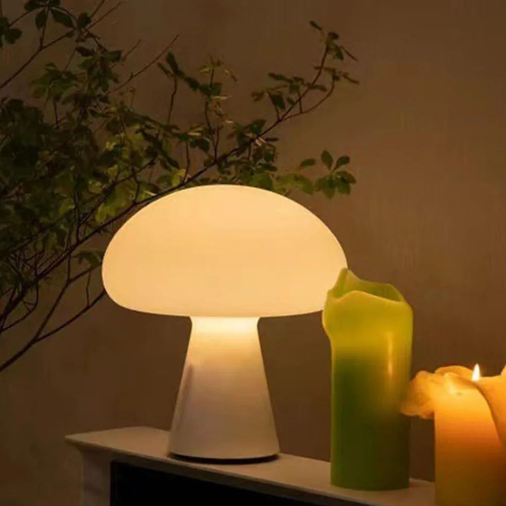 Lampada da Tavolo a LED Ricaricabile con Interruttore a Tocco Dimmerabile Luce da Tavolo a Fungo Lampada Decorativa per Interni Senza Fili Luce Notturna Fungo A Batteria Illuminazione