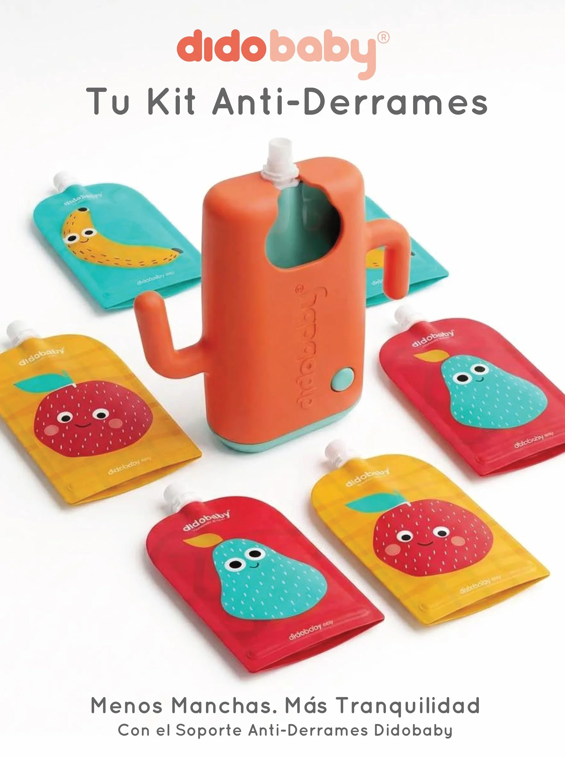 Buste Riutilizzabili per Pappa Bebè Didobaby Set da 6 – Sacchetti Ricaricabili Senza BPA Anti-Perdita Lavabili