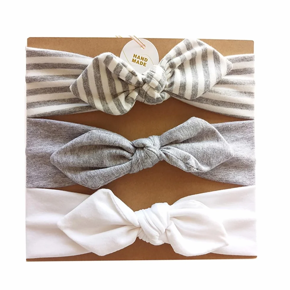 Fasce Capelli Bambine Ragazze Bowknot Elastica 3Pcs Regali Neonate