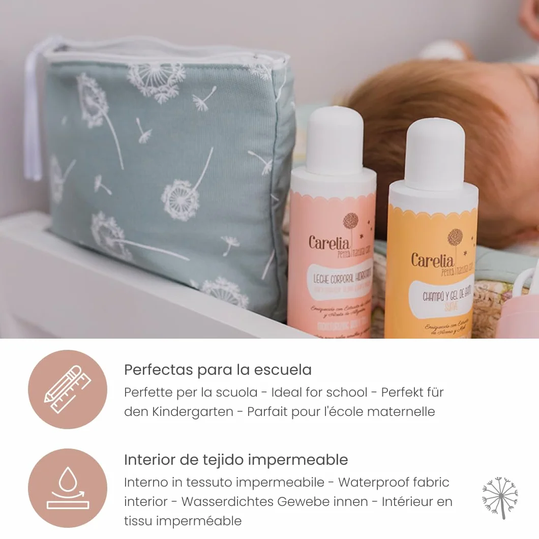 MIMUSELINA Borsa da Toilette per Neonati Impermeabile Fatta a Mano