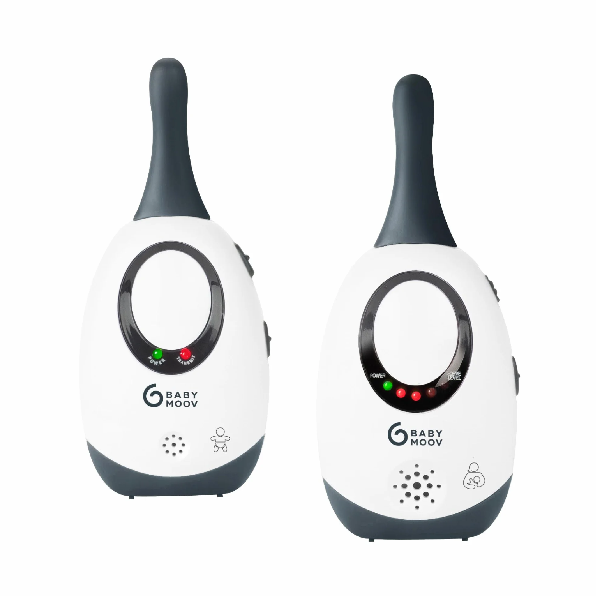Babymoov Babyphone Simply Care Audio con VOX, doppio allarme, 2 adattatori, portata 300 m, grigio
